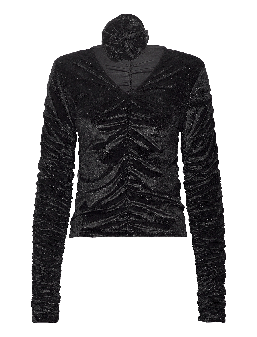 NORR - Ibiza rose top - långärmade toppar - black - 1
