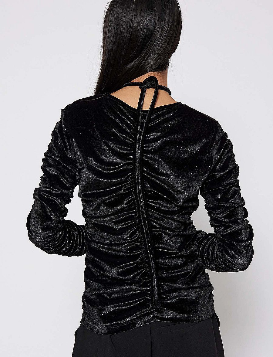 NORR - Ibiza rose top - långärmade toppar - black - 4
