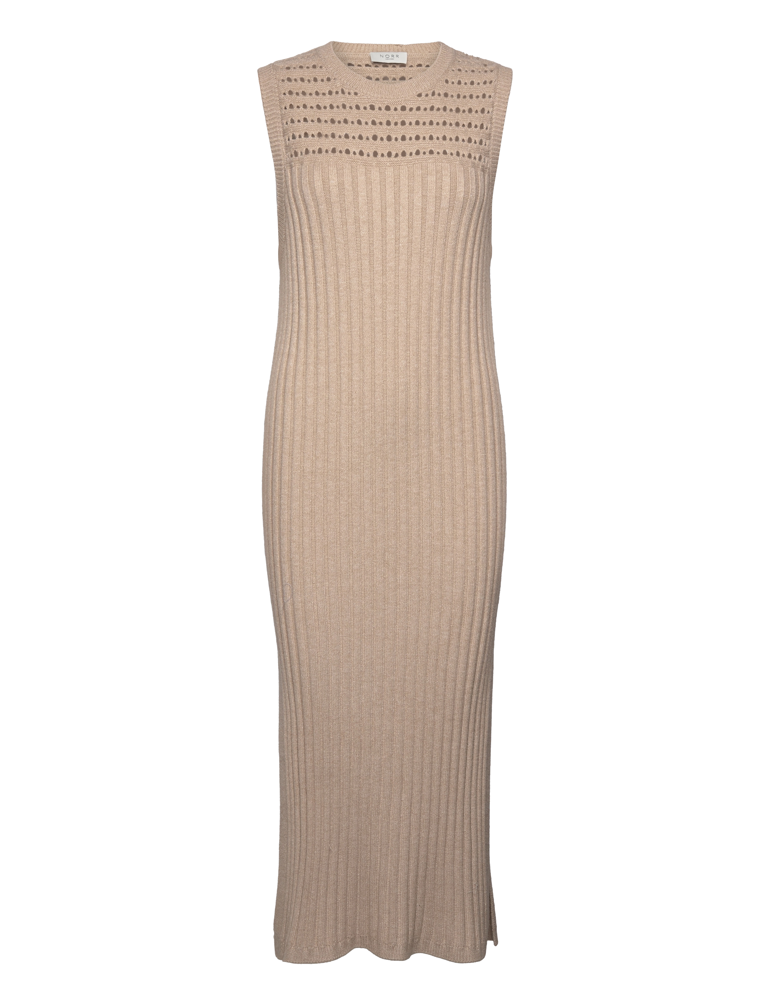 NORR Crome Rib Knit Kleid Beige - 36 - Damen