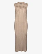 Crome rib knit dress - BEIGE MÉLANGE