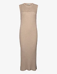 NORR - Crome rib knit dress - stickade klänningar - beige mÉlange - 1