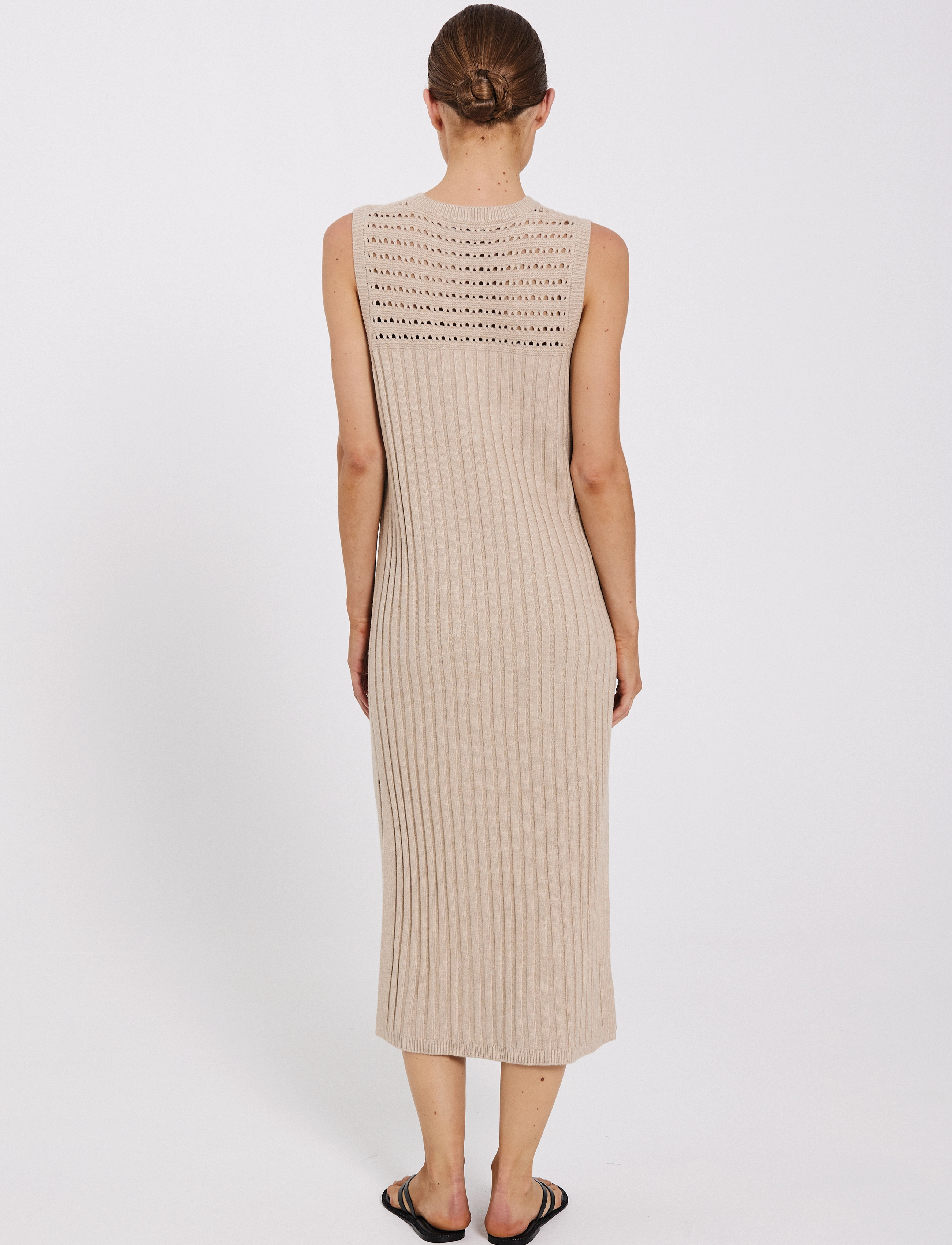 NORR - Crome rib knit dress - beige mÉlange - 5