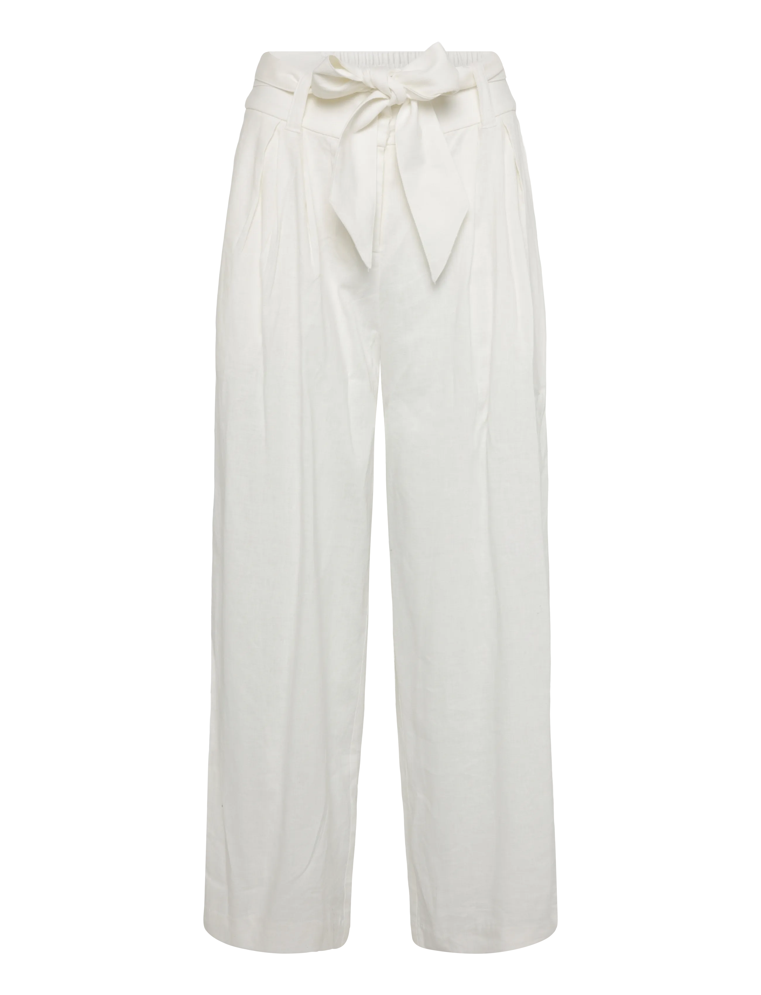NORR Esma wide pants - Linnebyxor - OFF-WHITE / white