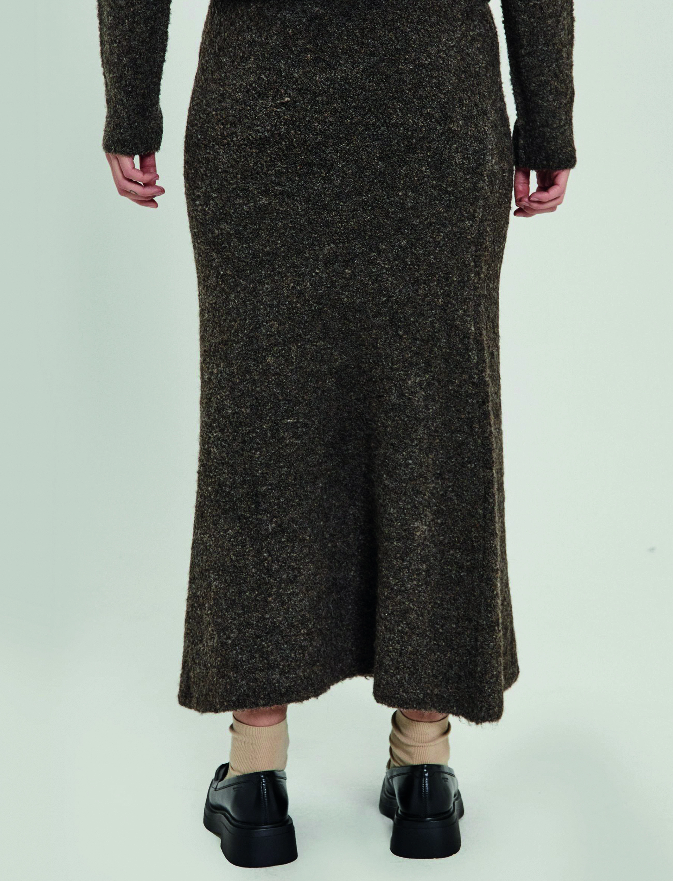 NORR - Filine knit skirt - strikkede nederdele - dark brown - 1