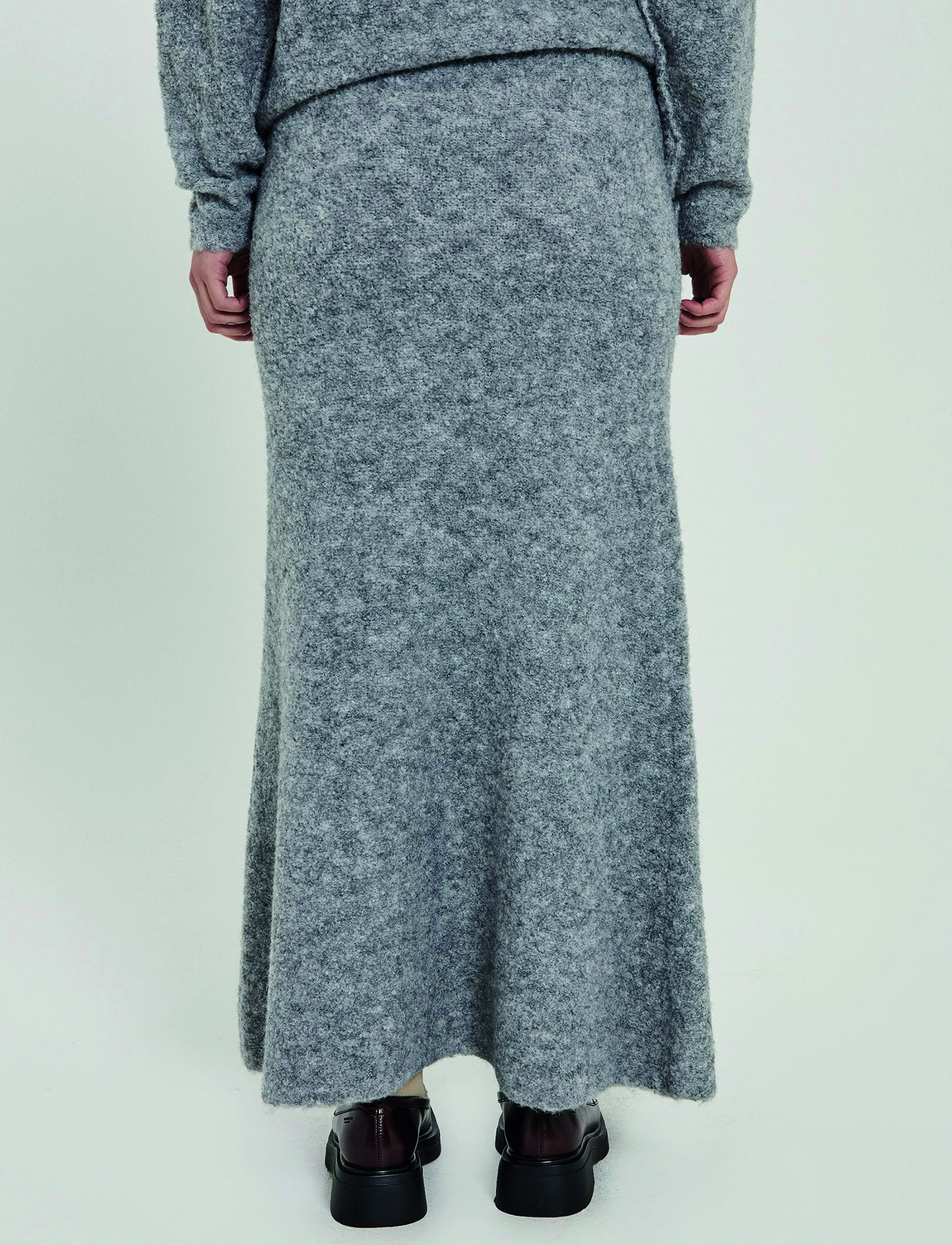 NORR - Filine knit skirt - strikkede nederdele - light grey melange - 3