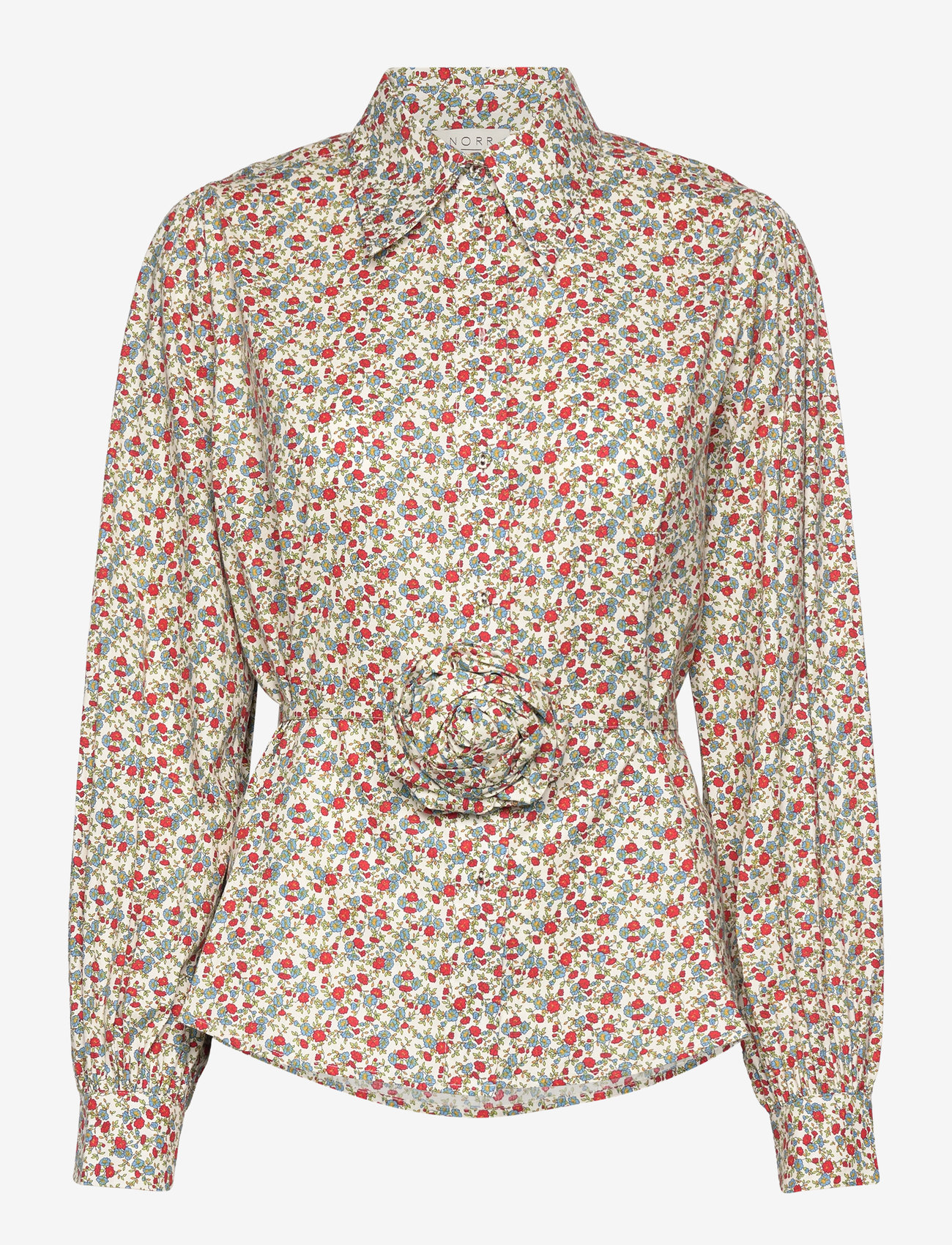 NORR - Flowers shirt - red flower aop - 0
