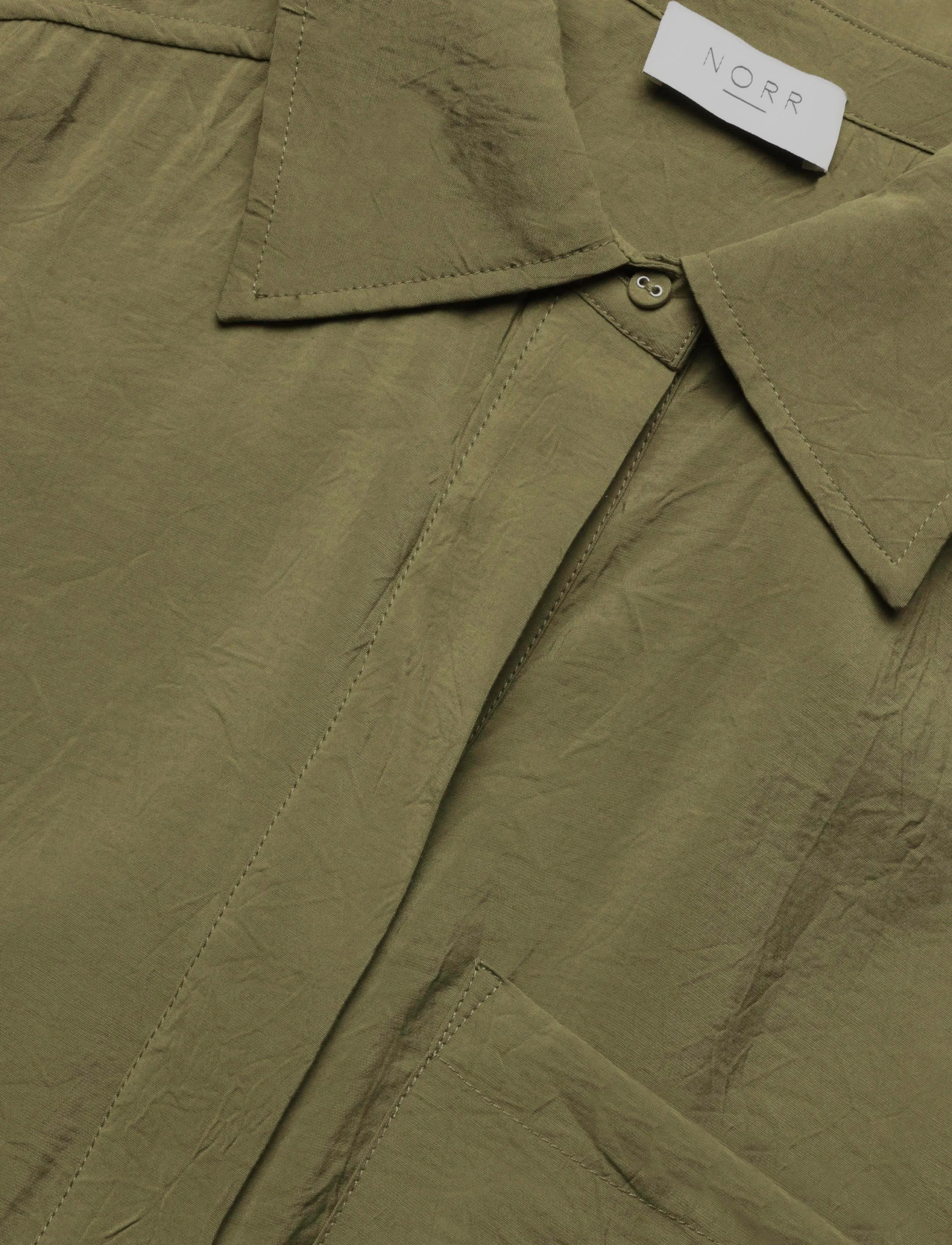 NORR - Moa LS shirt - långärmade skjortor - olive - 2