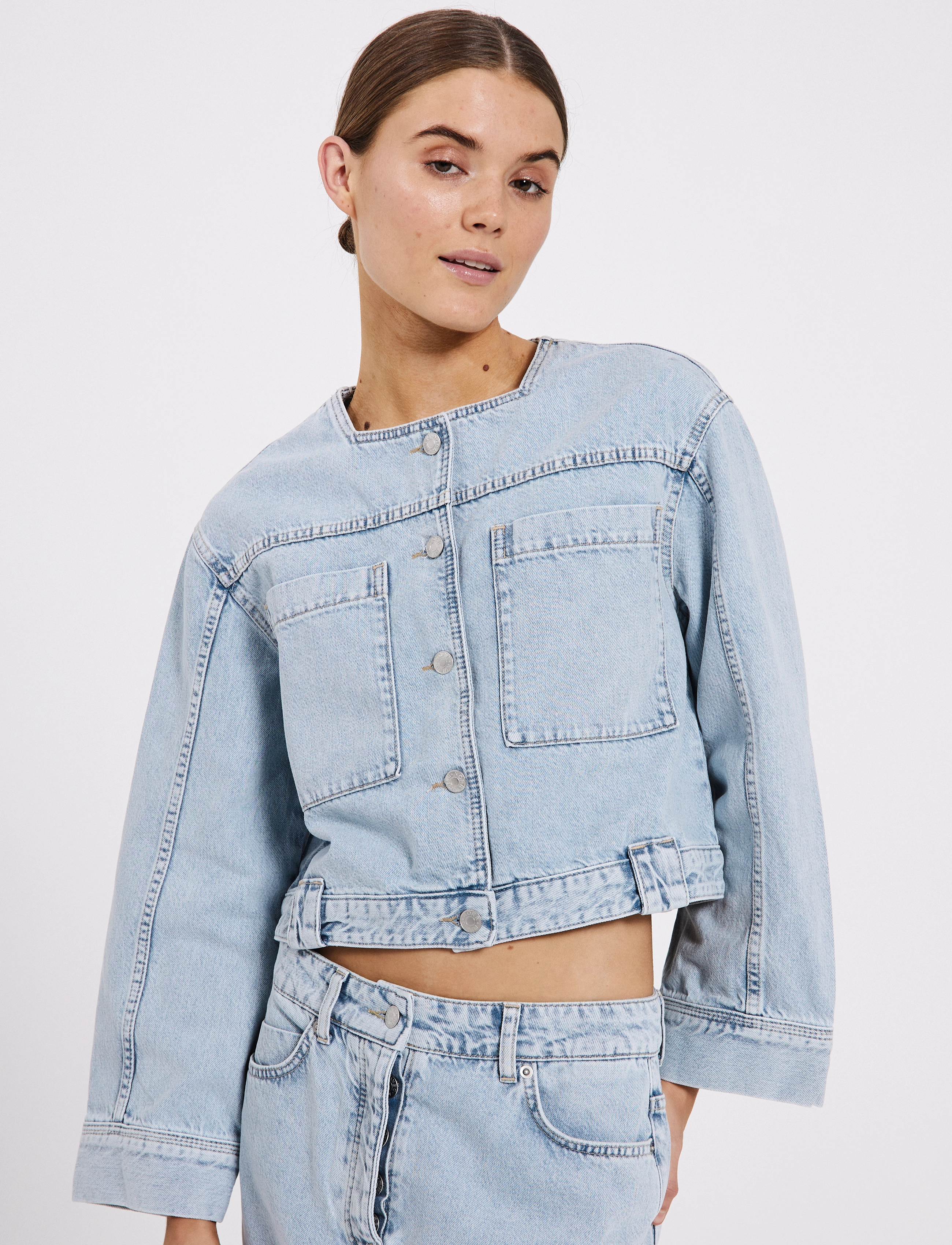 NORR - Ninni denim jacket - frühlingsjacken - blue light wash - 0