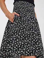 NORR - Opal seersucker skirt - midi skirts - black flower aop - 4