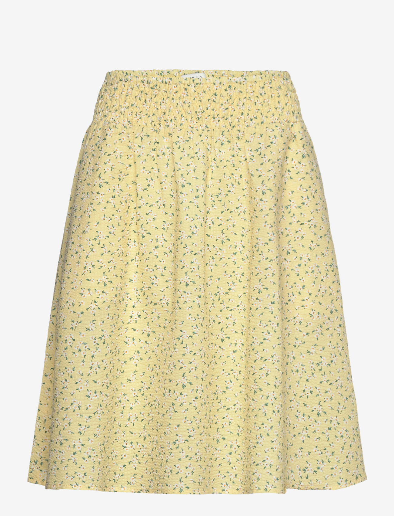 NORR - Opal seersucker skirt - midi nederdele - light yellow flower aop - 1