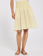 NORR - Opal seersucker skirt - midi skirts - light yellow flower aop - 3
