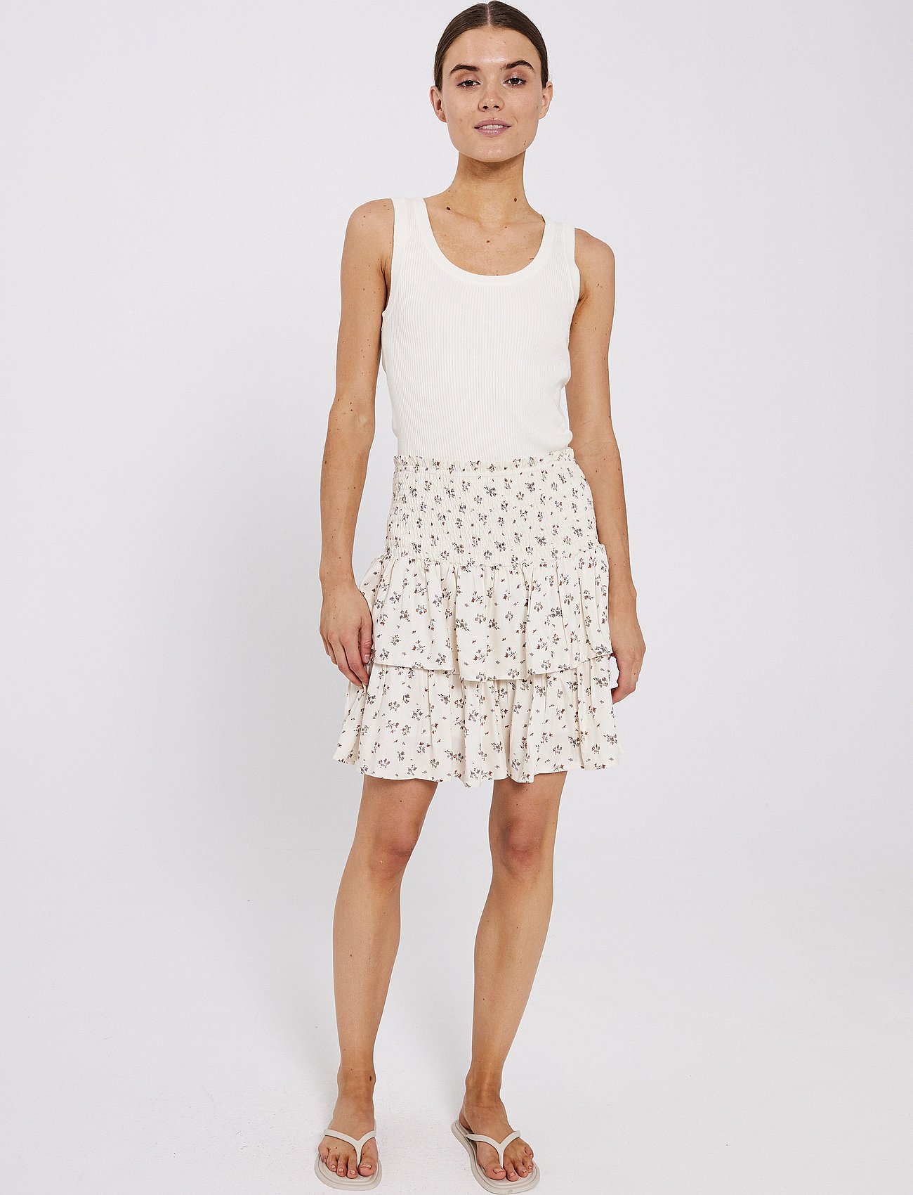 Sabby skirt - OFF-WHITE FLOWER PRINT AOP