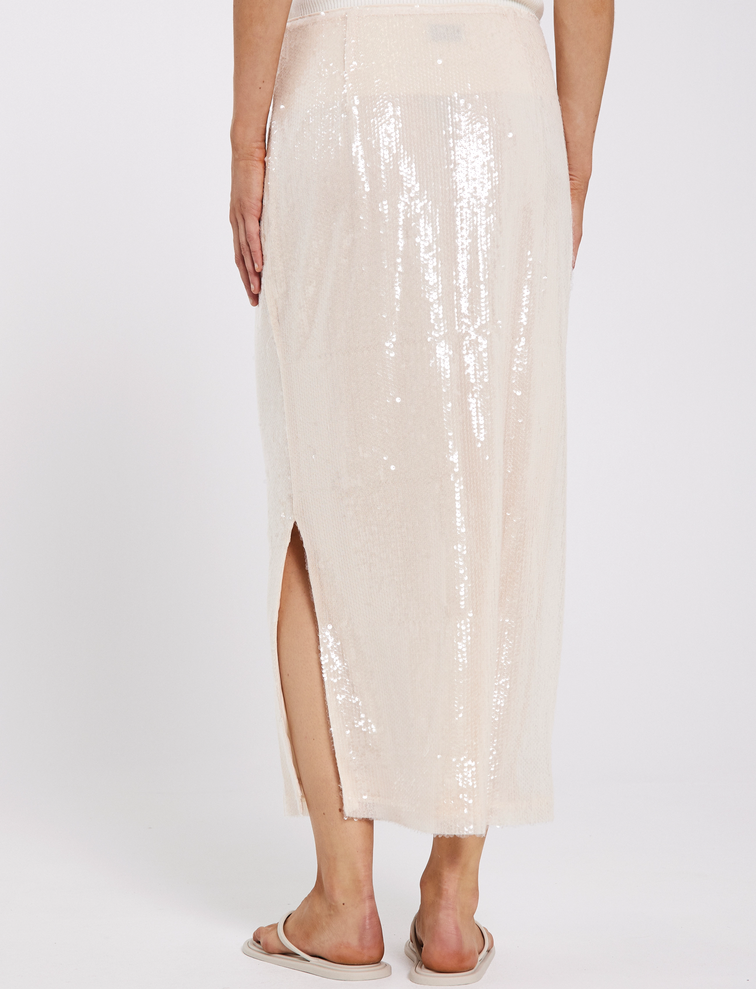 NORR - Sequina skirt - maxi röcke - off-white - 5