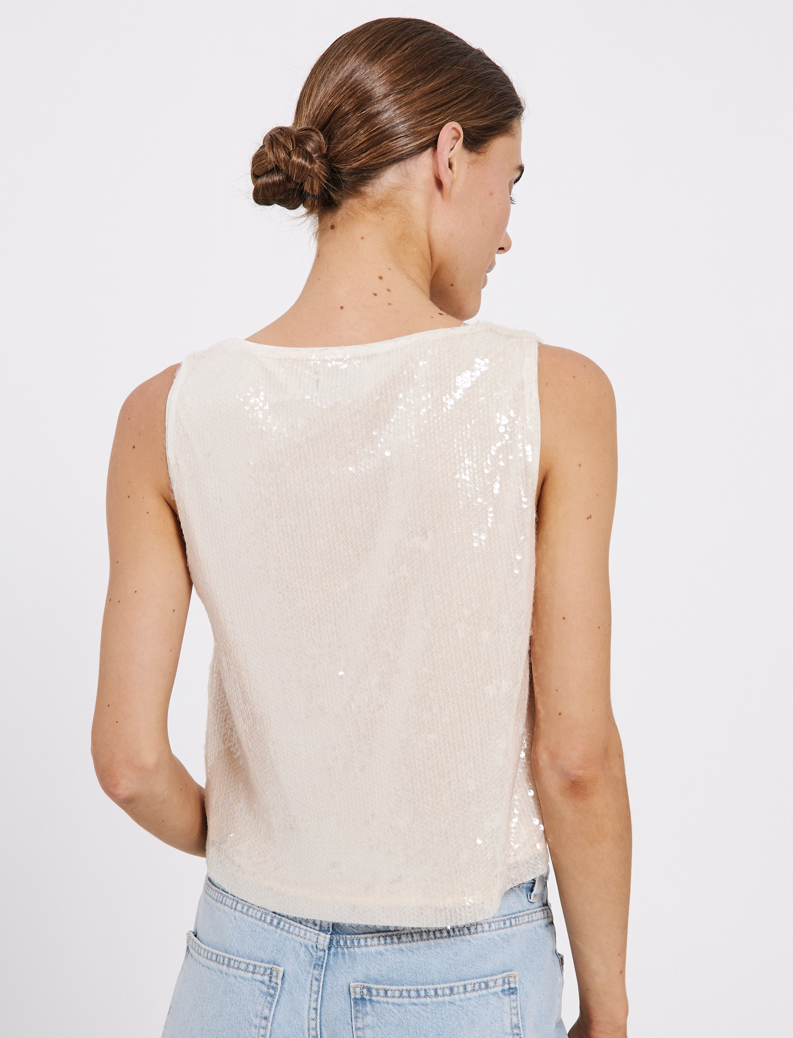 NORR - Sequina SL top - varrukateta pluusid - off-white - 3