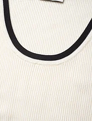 NORR - Sherry U-neck block knit tank - sleeveless tops - off-white w. black detail - 5