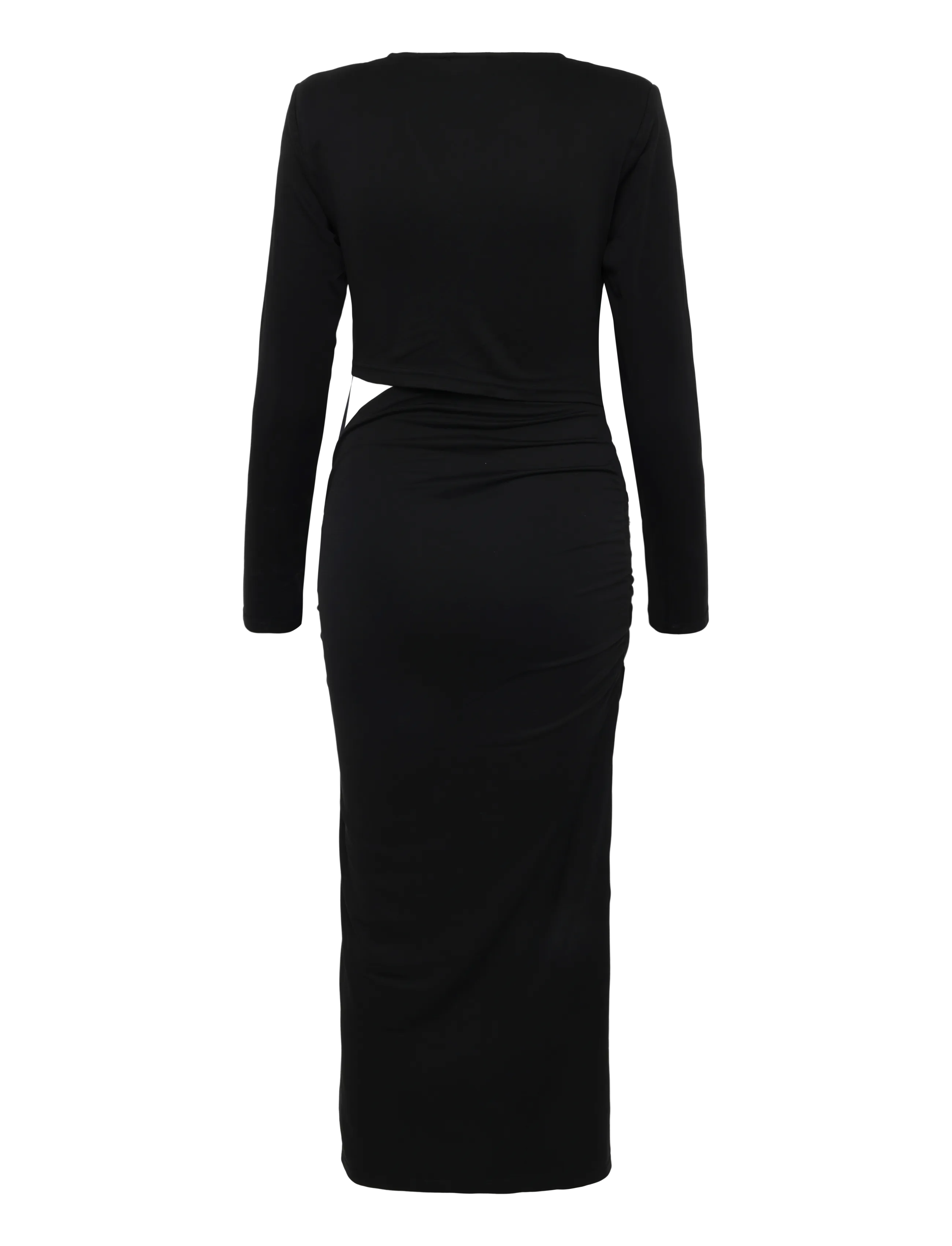 NORR - Ulas LS dress - midi dresses - black - 1