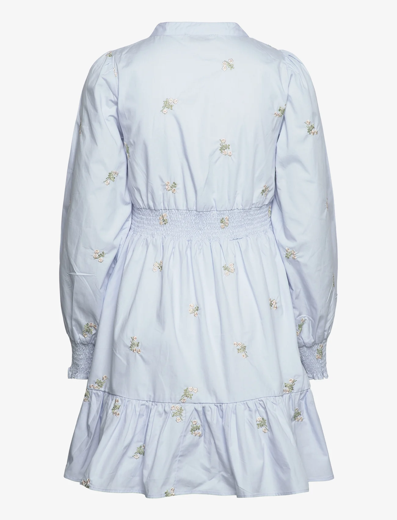 NORR - Miluna embroidery dress - summer dresses - light blue w. embroidery - 1