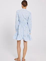 NORR - Miluna embroidery dress - summer dresses - light blue w. embroidery - 3
