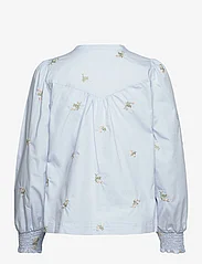 NORR - Miluna embroidery shirt - langærmede skjorter - light blue w. embroidery - 1