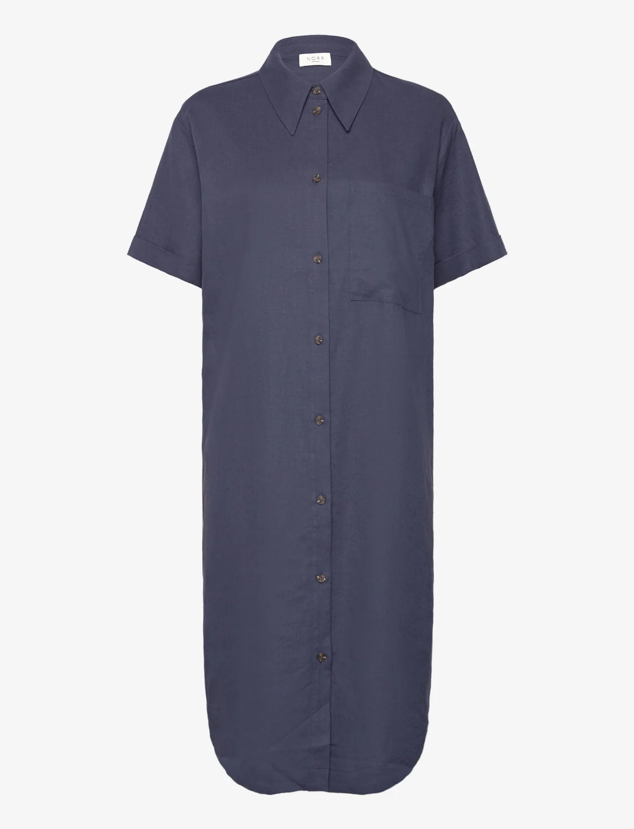 NORR - Esma shirt dress - skjortekjoler - blue - 0