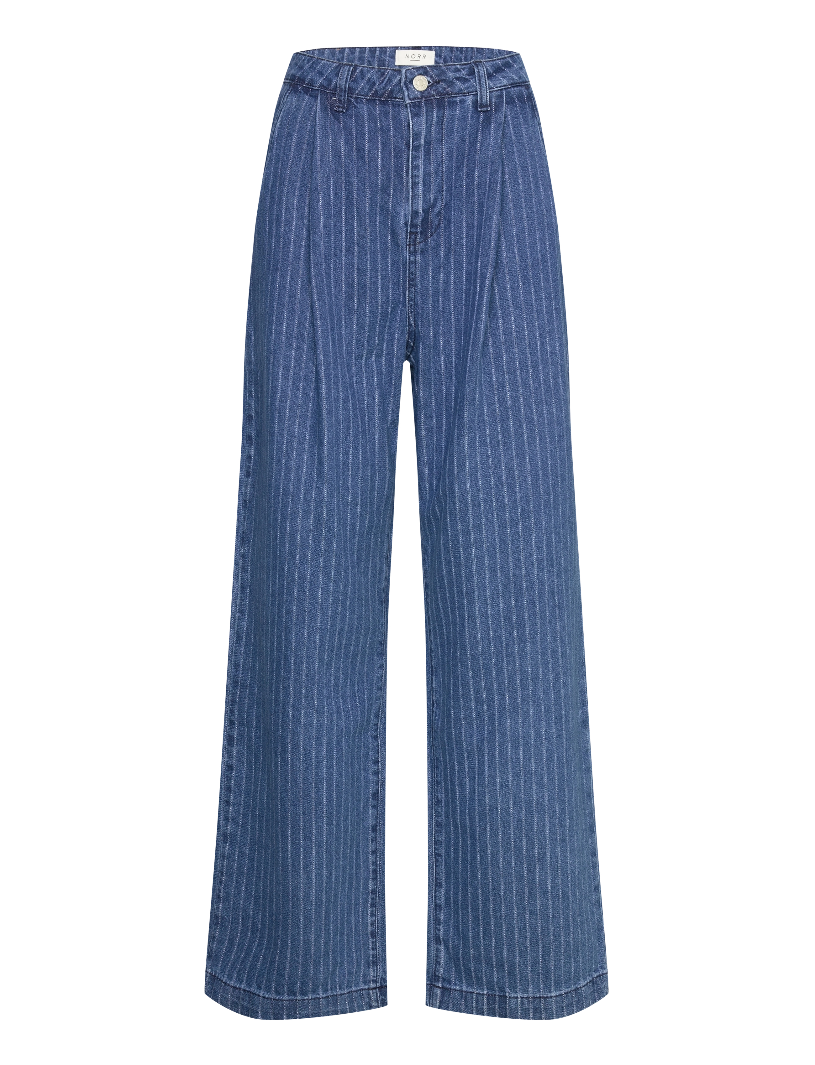 NORR Kenzie pleat wide jeans - NORR - CLEAR BLUE W. STRIPES / blue