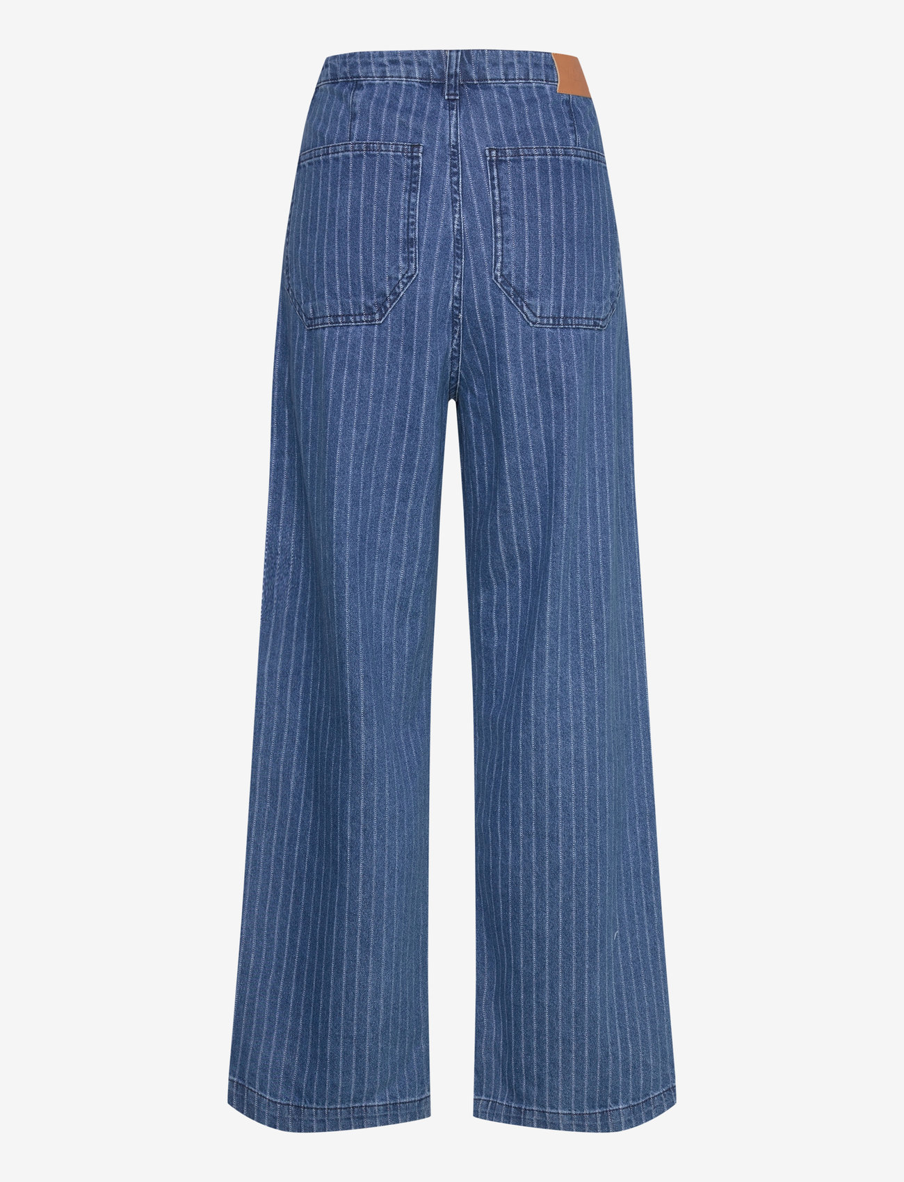 NORR - Kenzie pleat wide jeans - wide leg jeans - clear blue w. stripes - 1