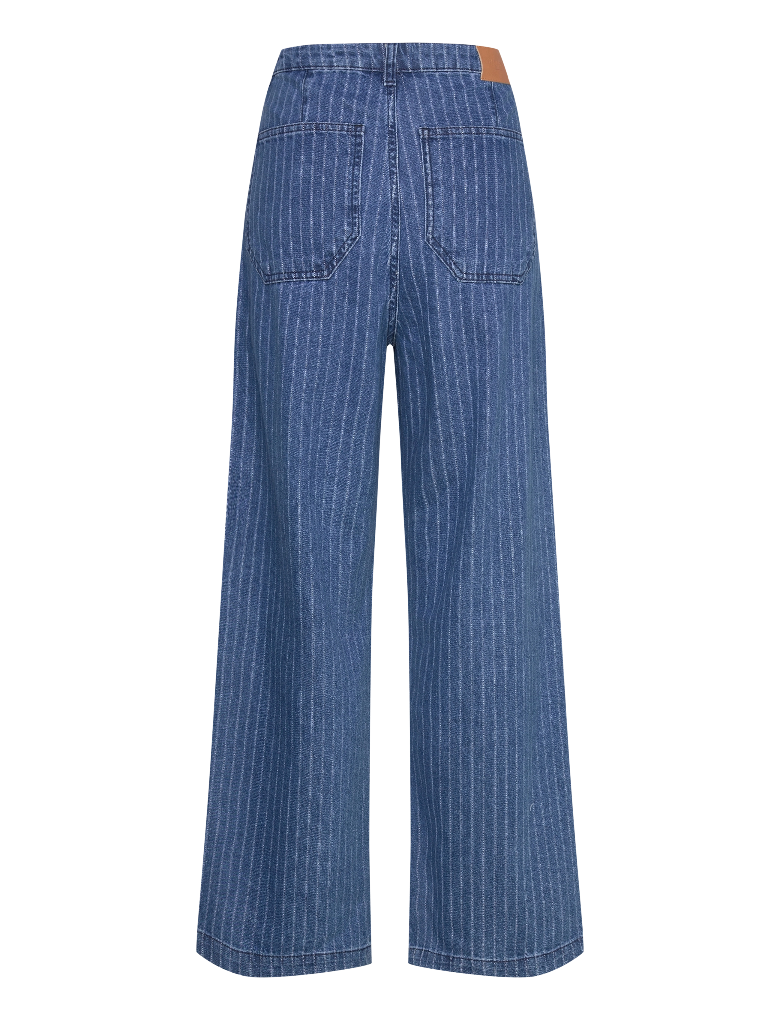 NORR - Kenzie pleat wide jeans - brede jeans - clear blue w. stripes - 1