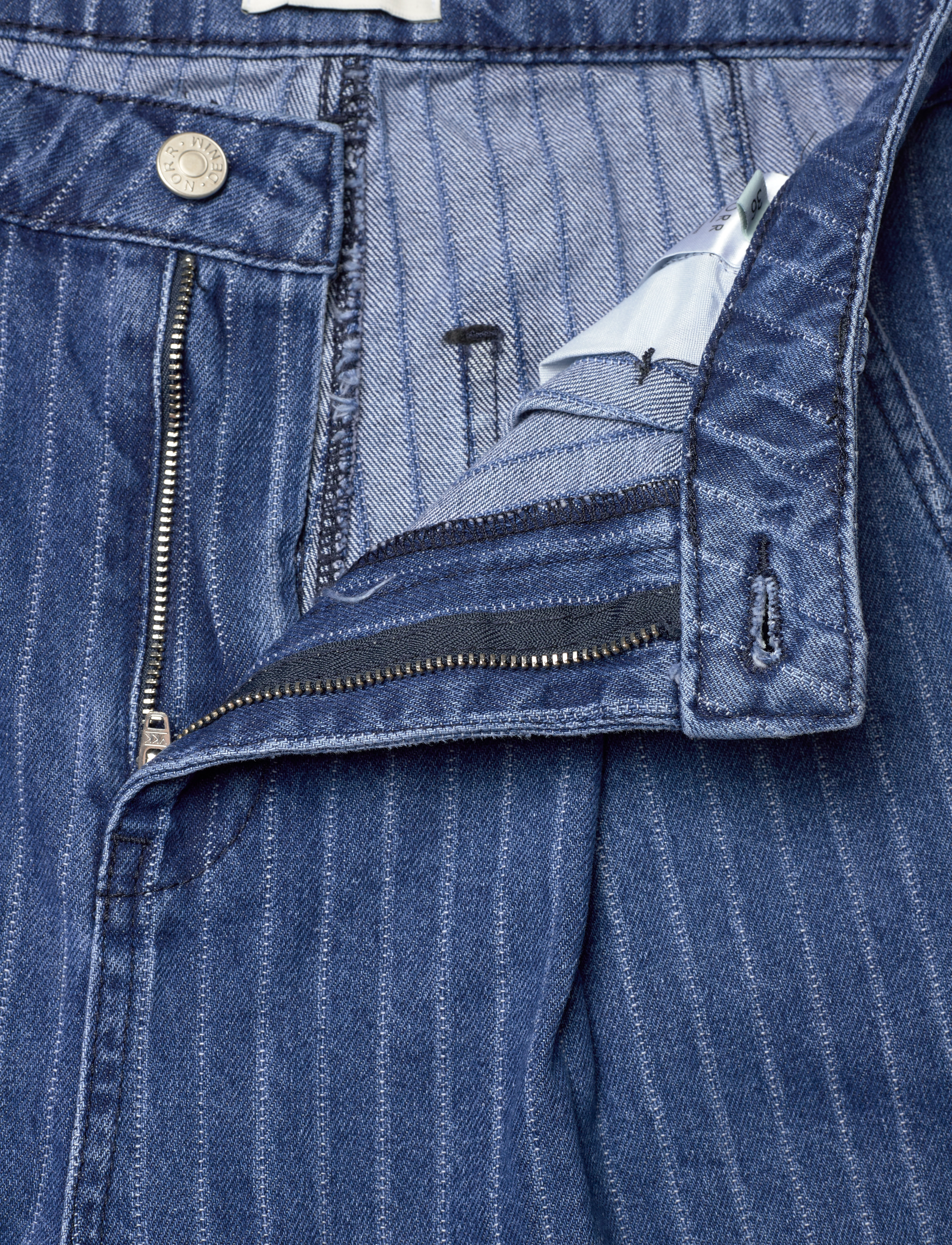 NORR - Kenzie pleat wide jeans - brede jeans - clear blue w. stripes - 3