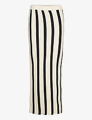 NORR - Stilla blocking knit skirt - maxi skirts - black stripe - 1