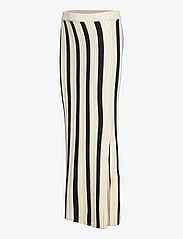 NORR - Stilla blocking knit skirt - maxi skirts - black stripe - 3