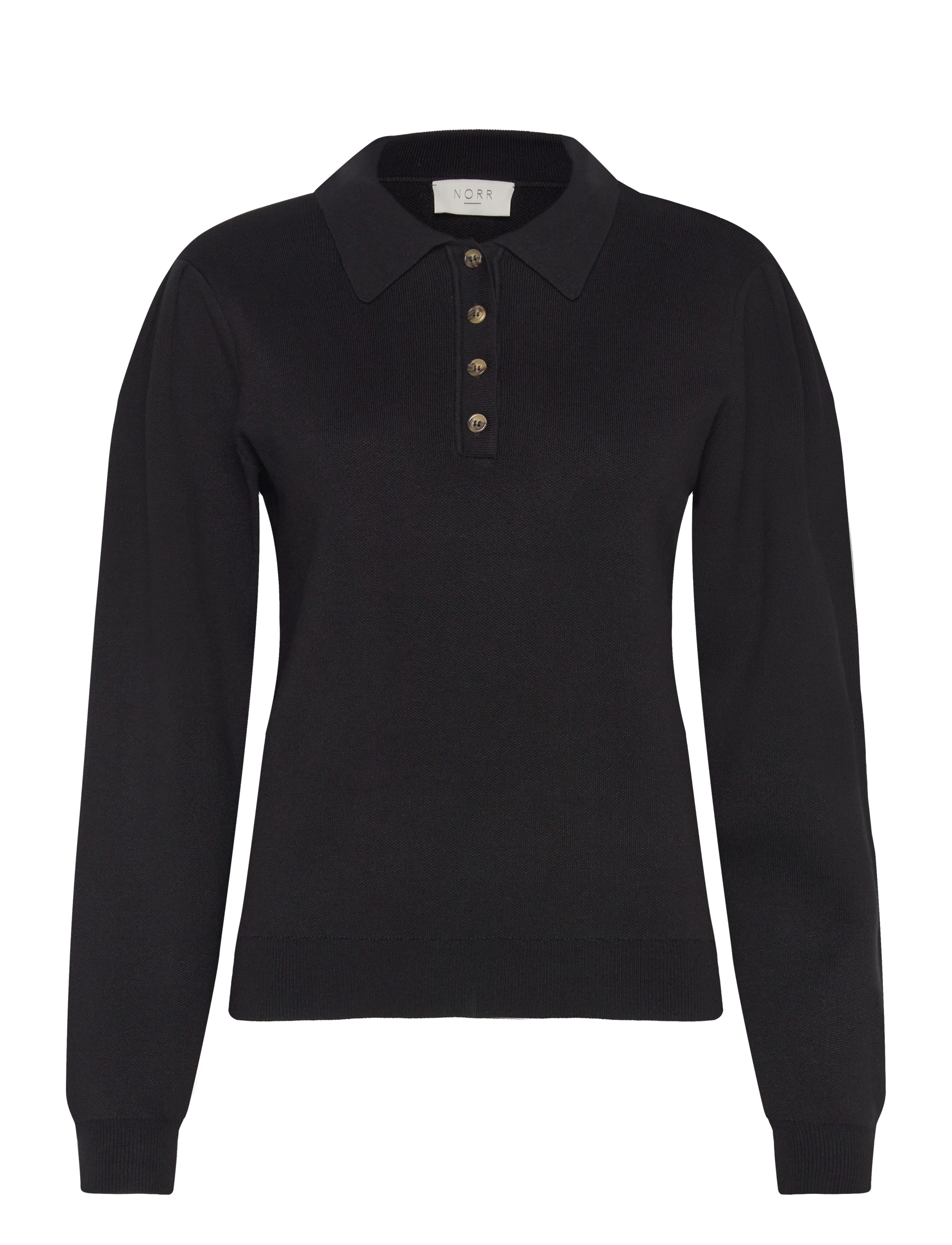 NORR Als Polo Knit Oberteil Schwarz - 34 - Damen