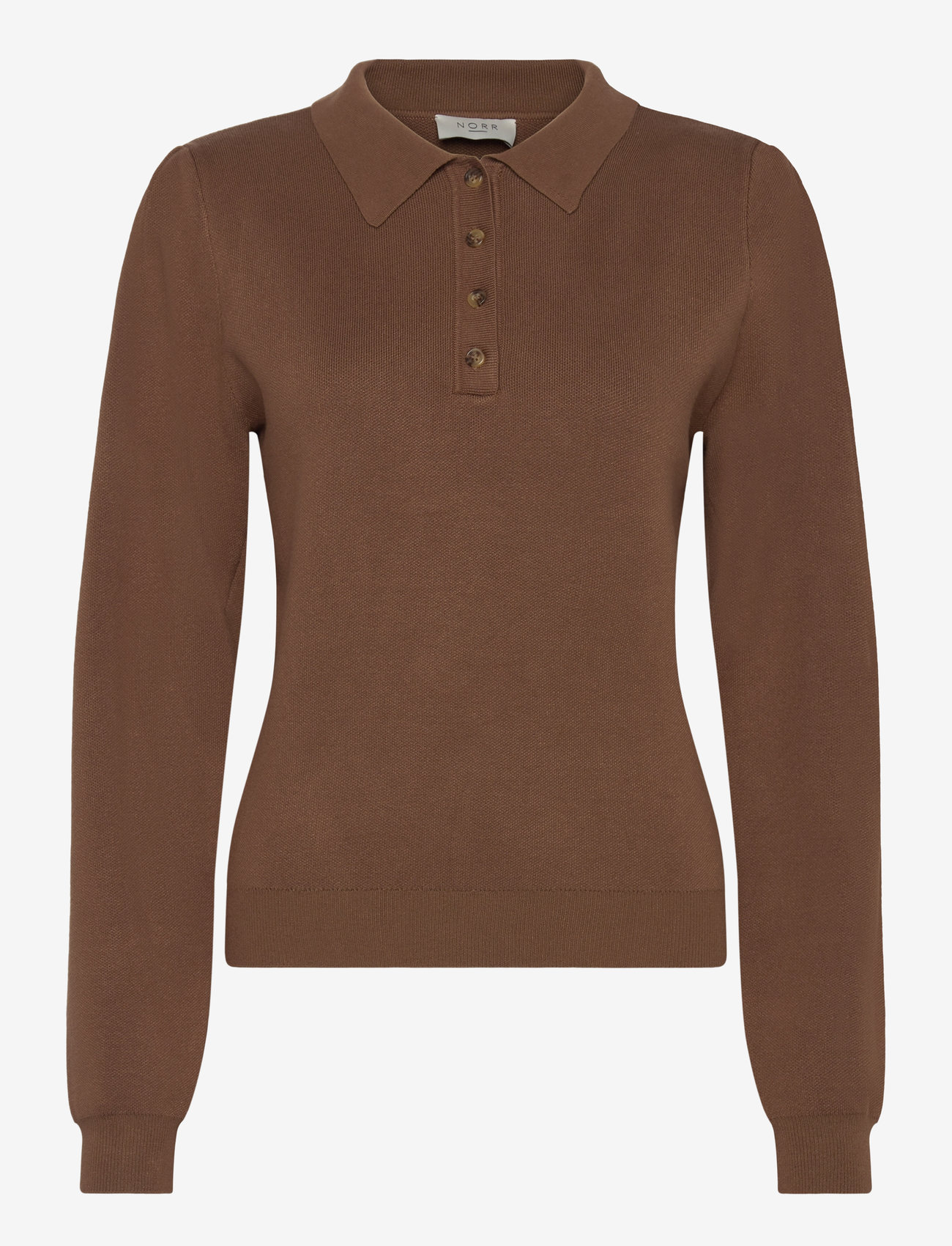 NORR - Als polo knit top - pikéer - walnut - 0