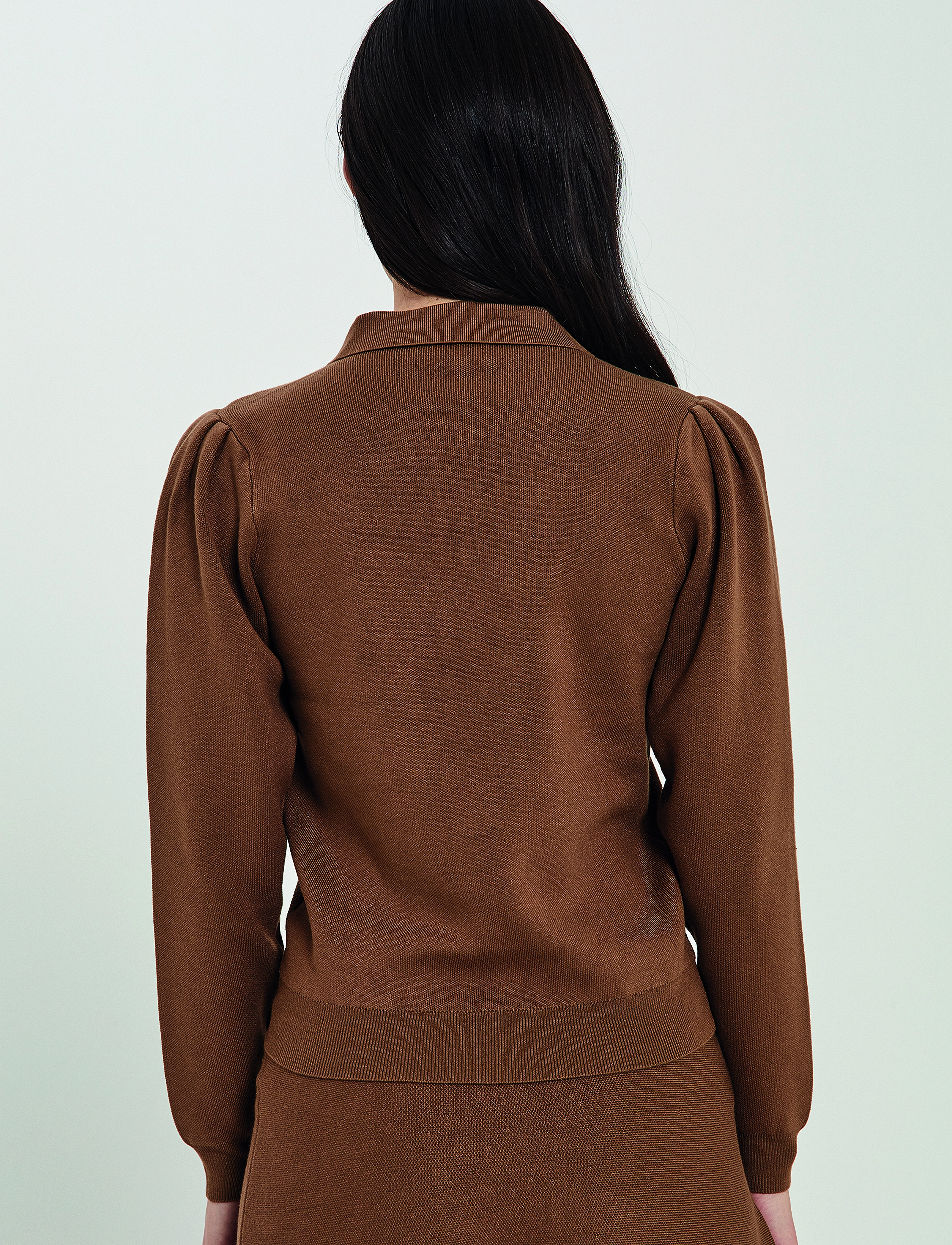 NORR - Als polo knit top - poloer - walnut - 3