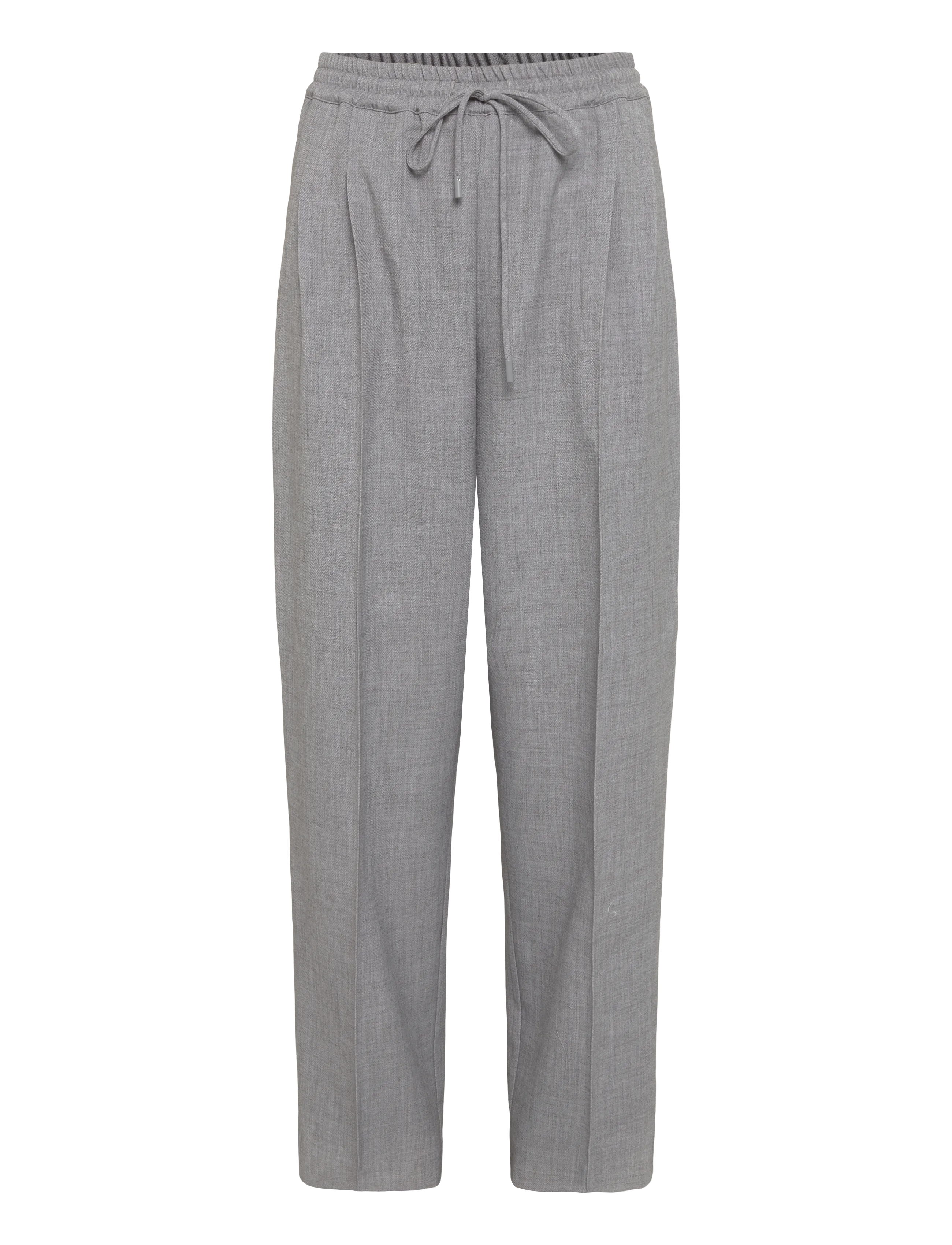 NORR Cano casual pants - Spodnie proste - GREY MELANGE / grey