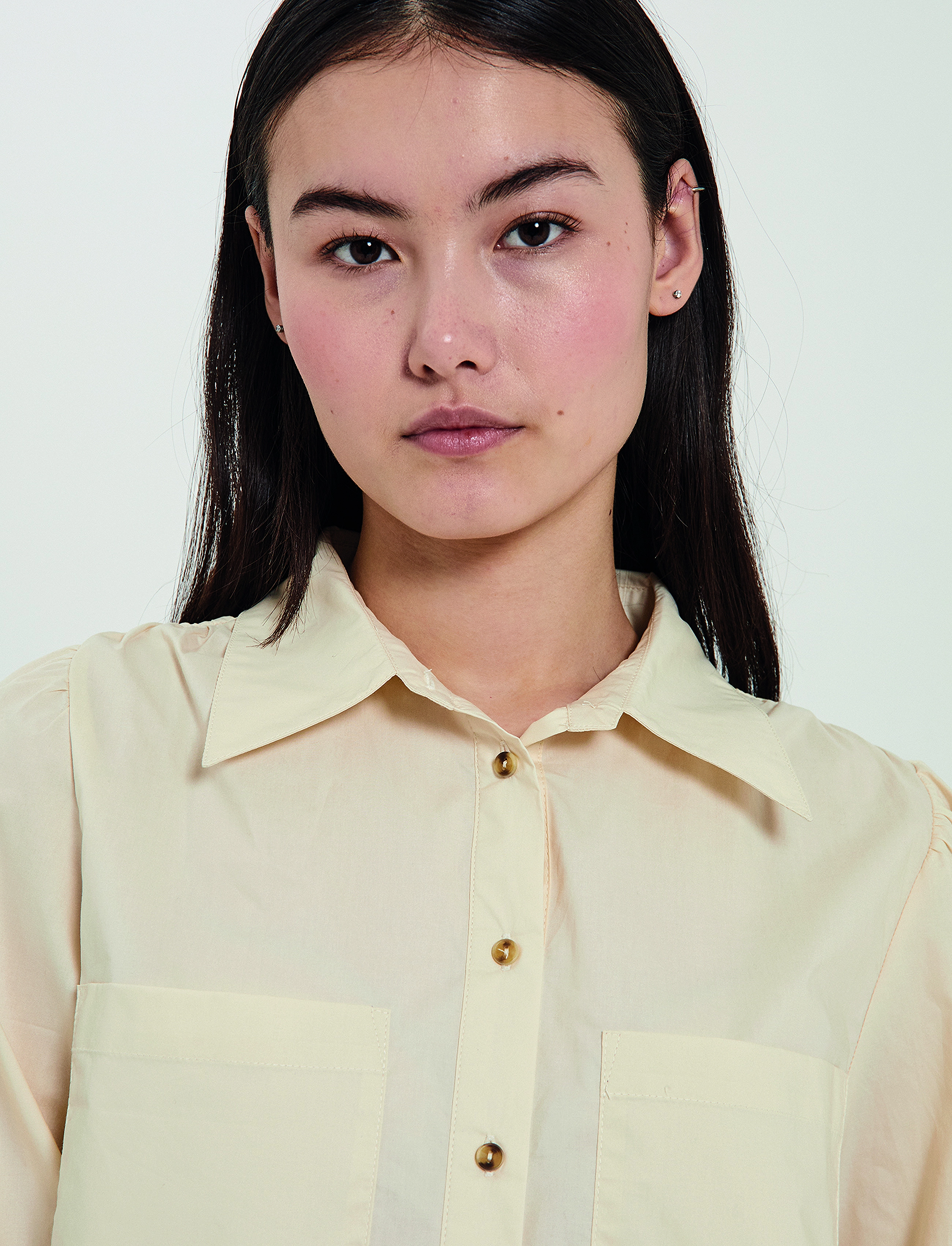 NORR - Cest shirt - långärmade skjortor - light cream - 1