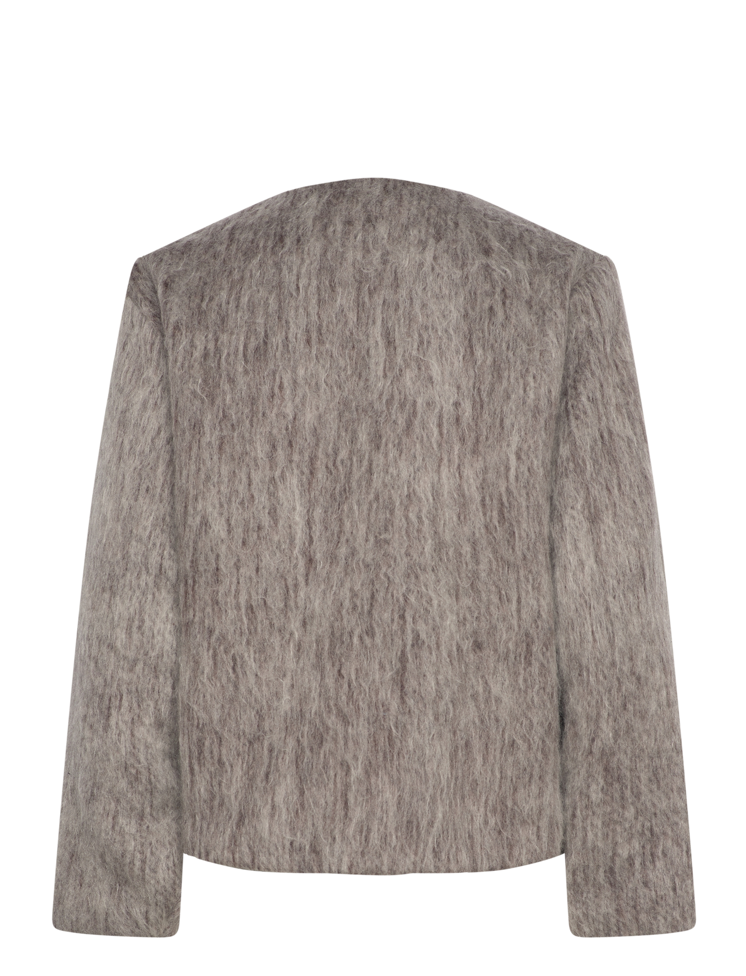 NORR - Coleen jacket - lyhyet villakangastakit - brown melange - 1