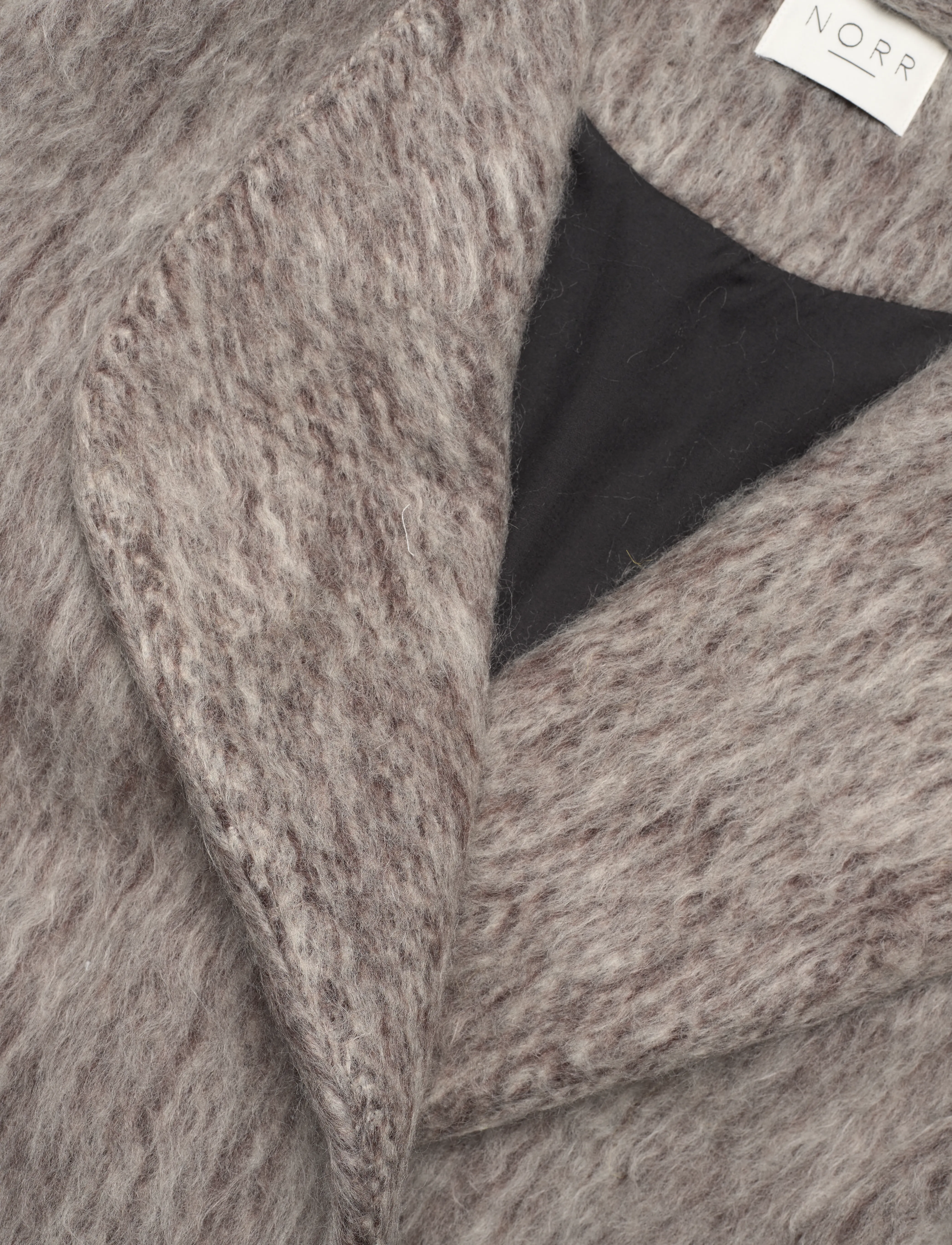 NORR - Coleen jacket - lyhyet villakangastakit - brown melange - 2