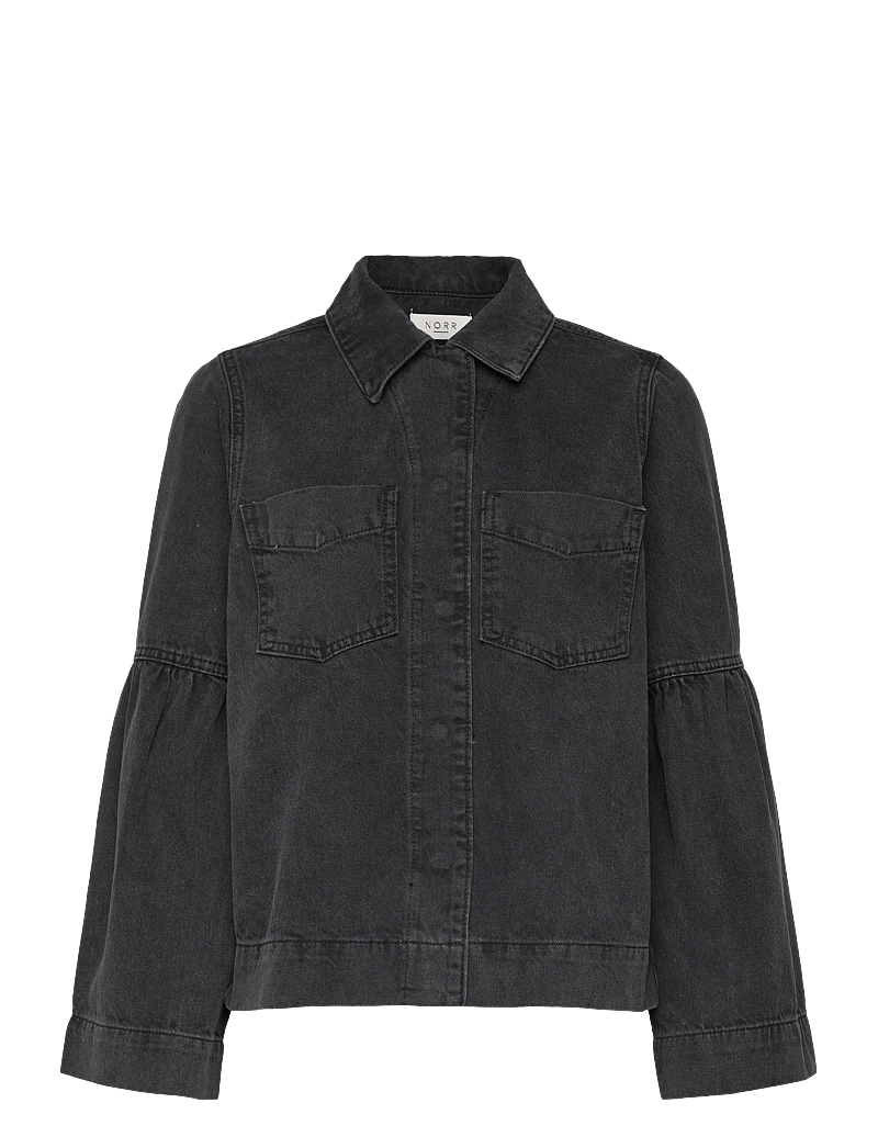 NORR - Hannali LS denim jacket - jeansjackor - black washed - 0