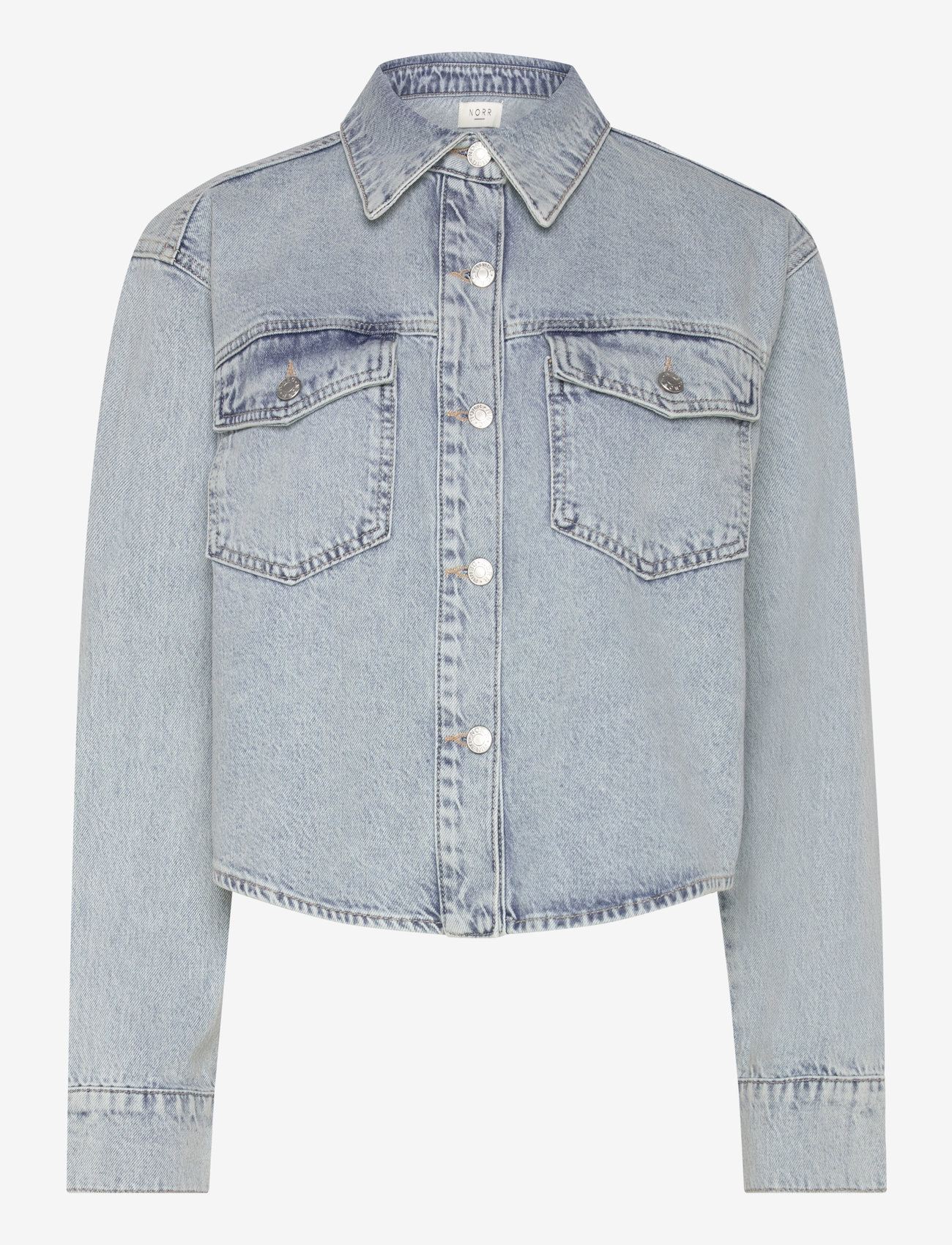 NORR - Kenzie short shirt - denimskjorter - vintage blue wash - 0