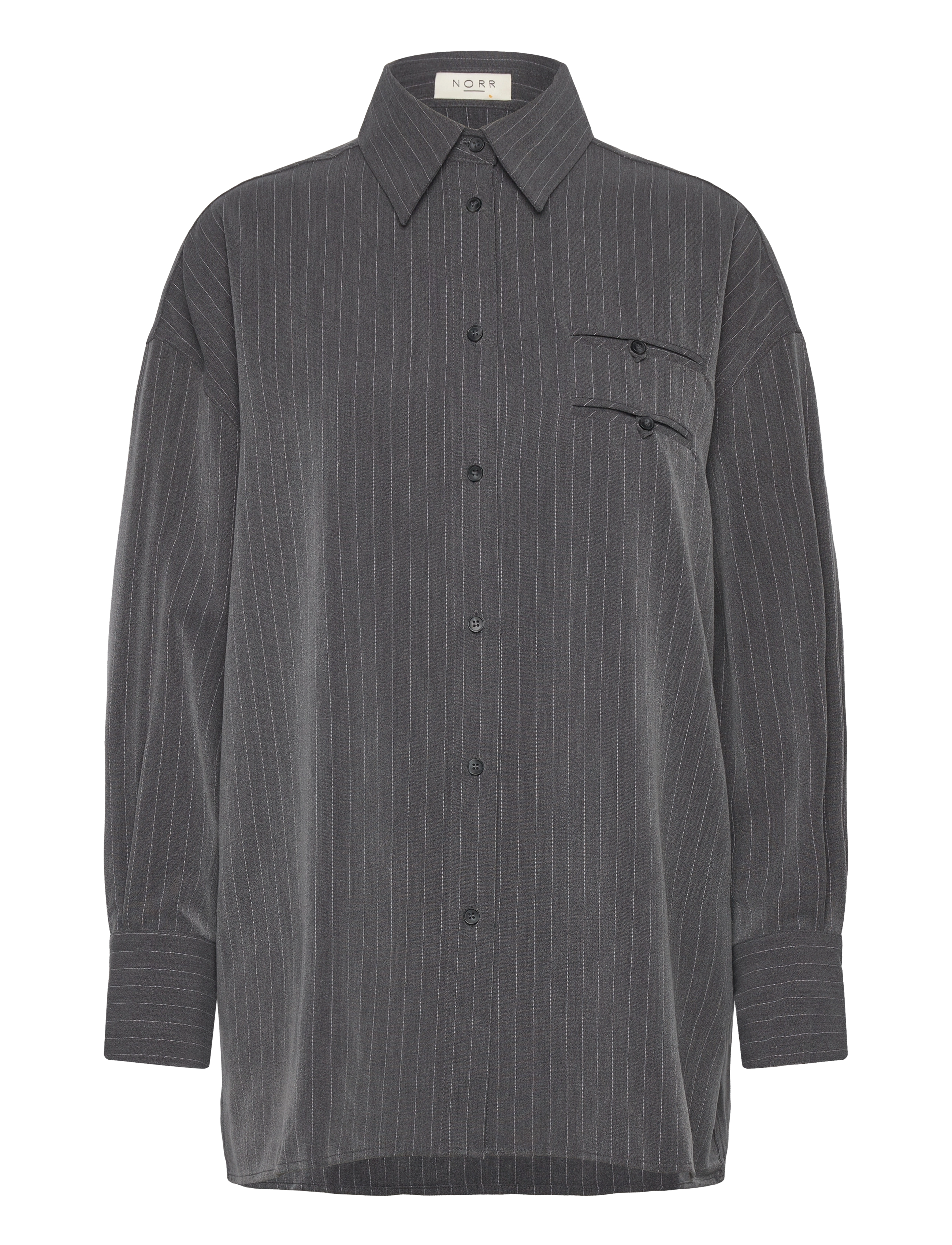 NORR Neo Pinstripe Shirt Grau - 36 - Damen