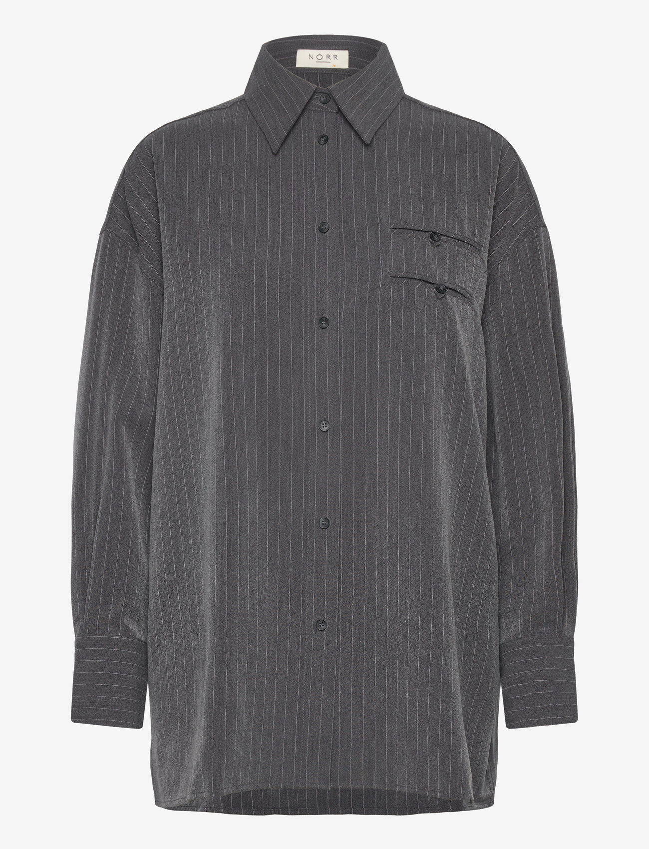 NORR - Neo pinstripe shirt - langärmlige hemden - grey pinstripe - 0