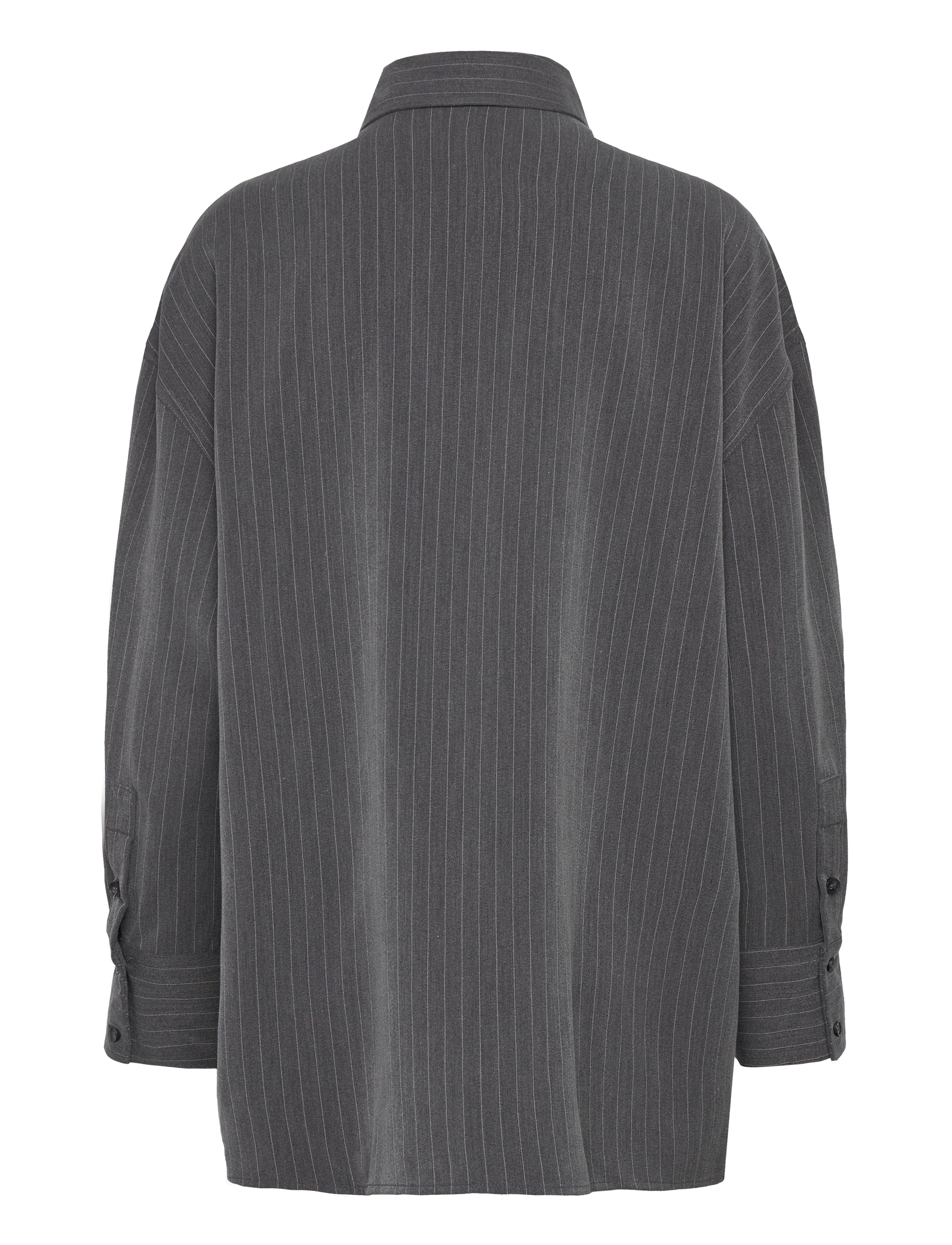 NORR - Neo pinstripe shirt - langærmede skjorter - grey pinstripe - 1