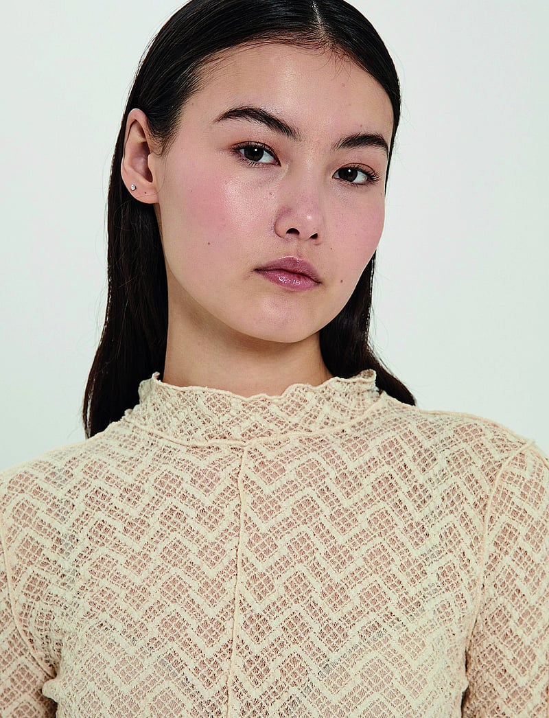 NORR - Rosalina top - långärmade toppar - light cream - 3