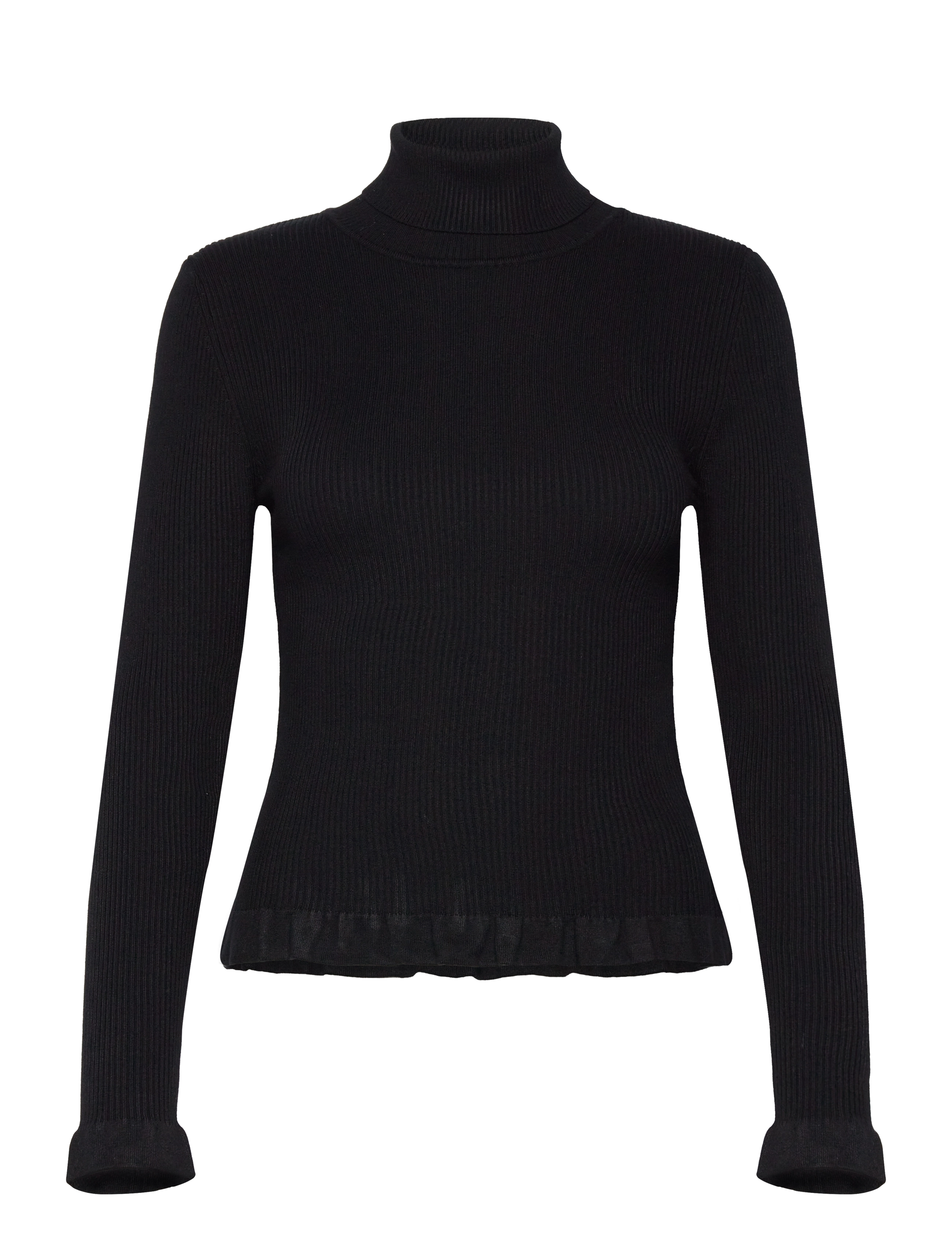 NORR Sherry frill knit top - Kleidung - BLACK / black