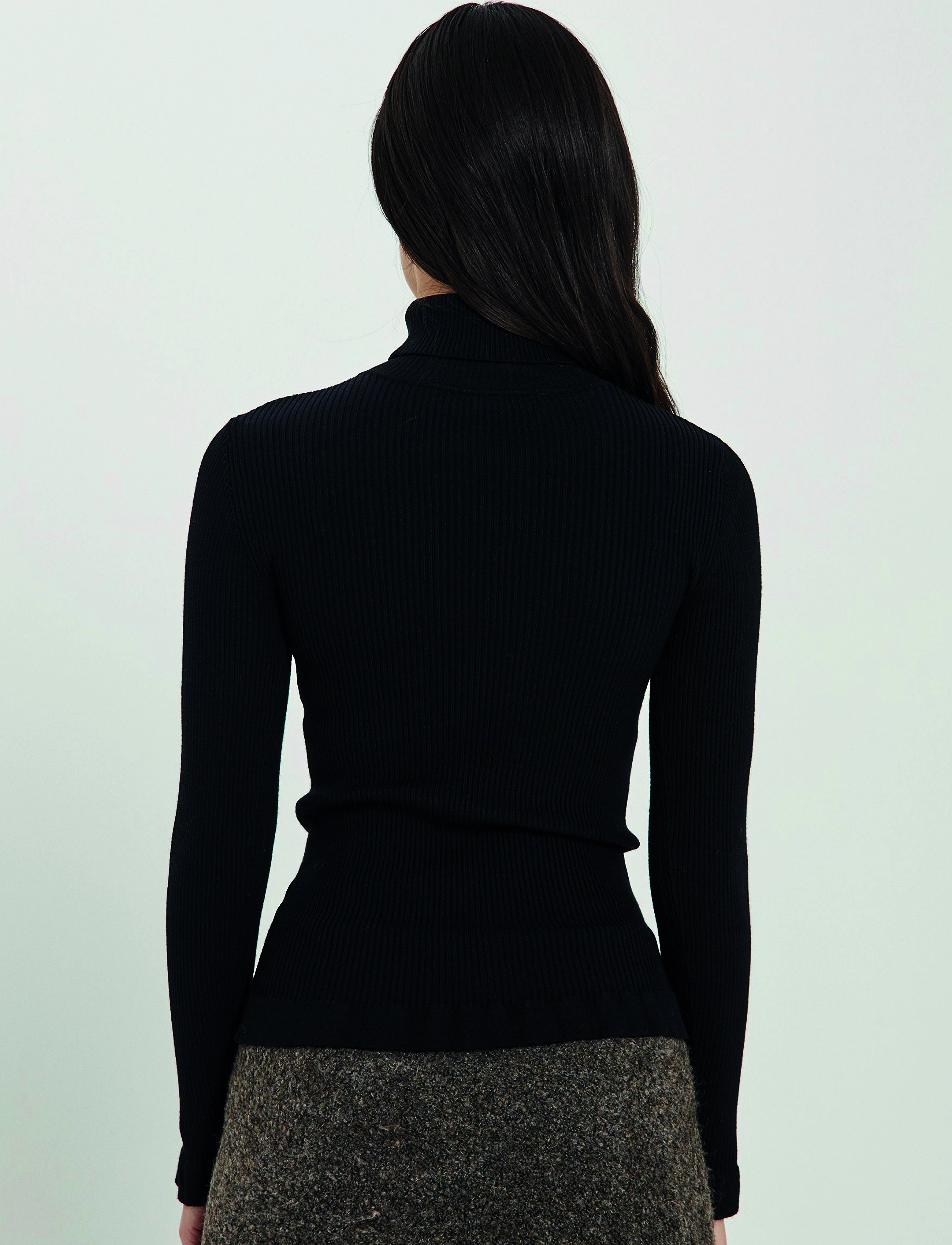 NORR - Sherry frill knit top - rollkragenpullover - black - 2