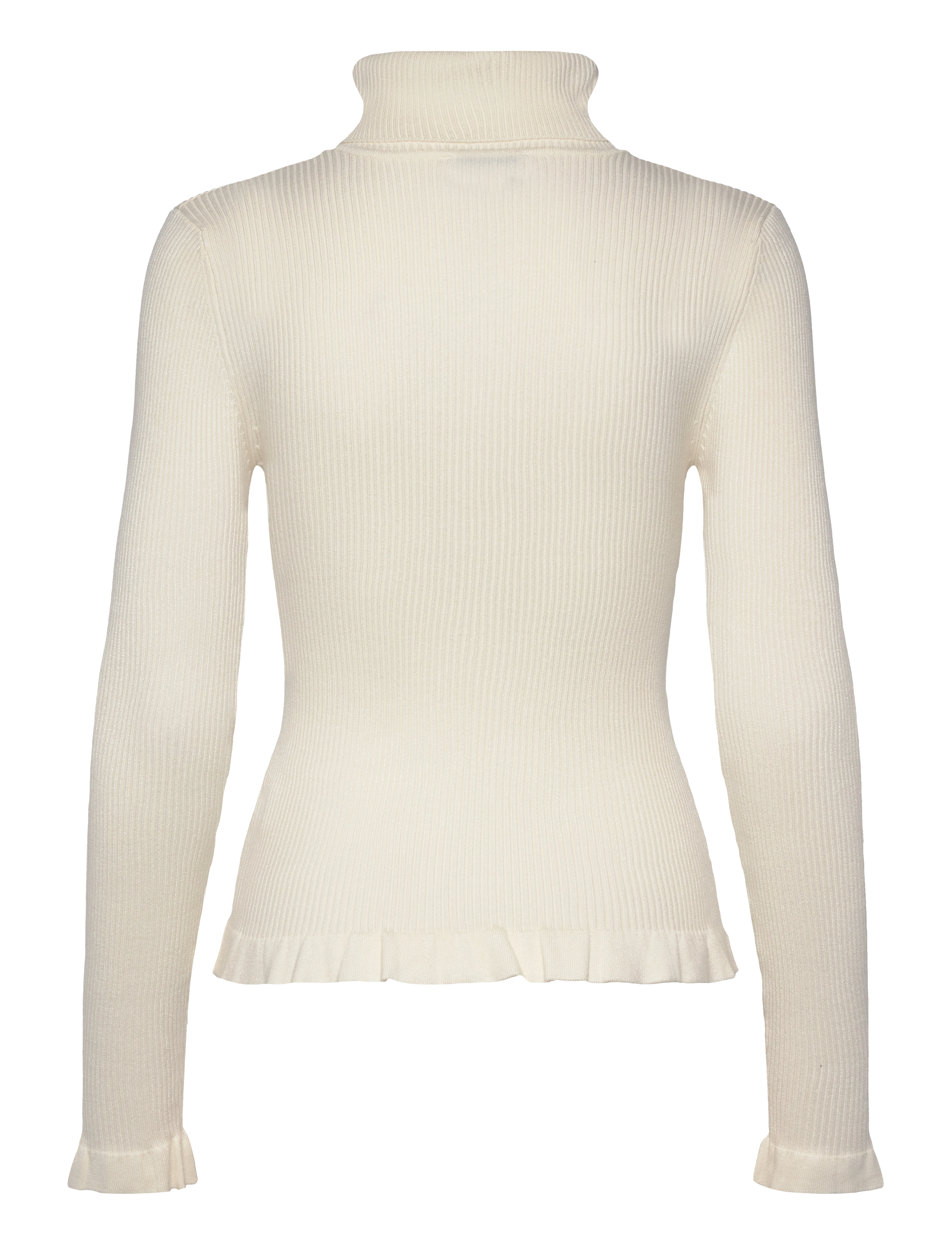 NORR - Sherry frill knit top - rullekraver - off-white - 1