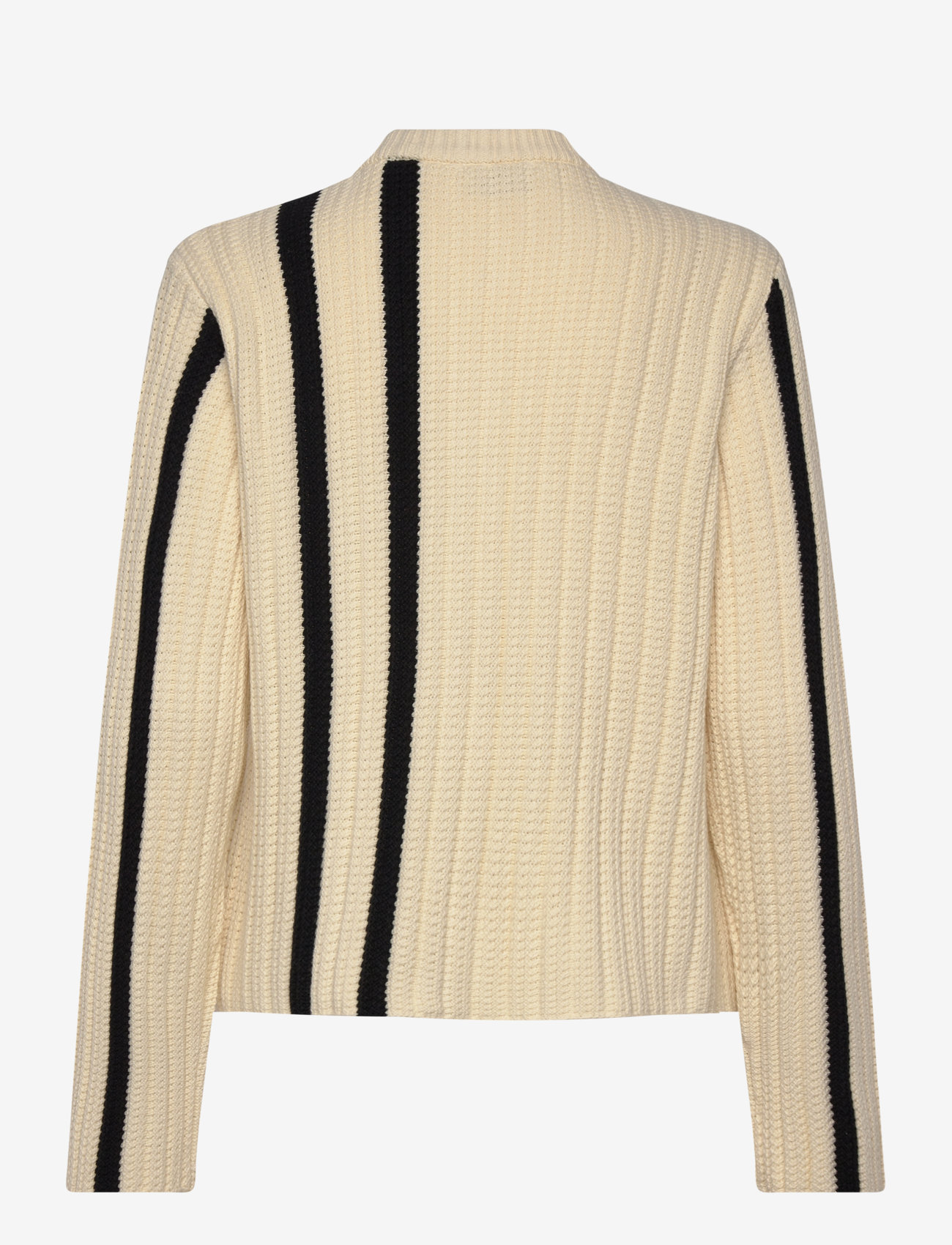 NORR - Stilla blocking knit cardigan - herbstliche kleidung - off-white w. black detail - 1