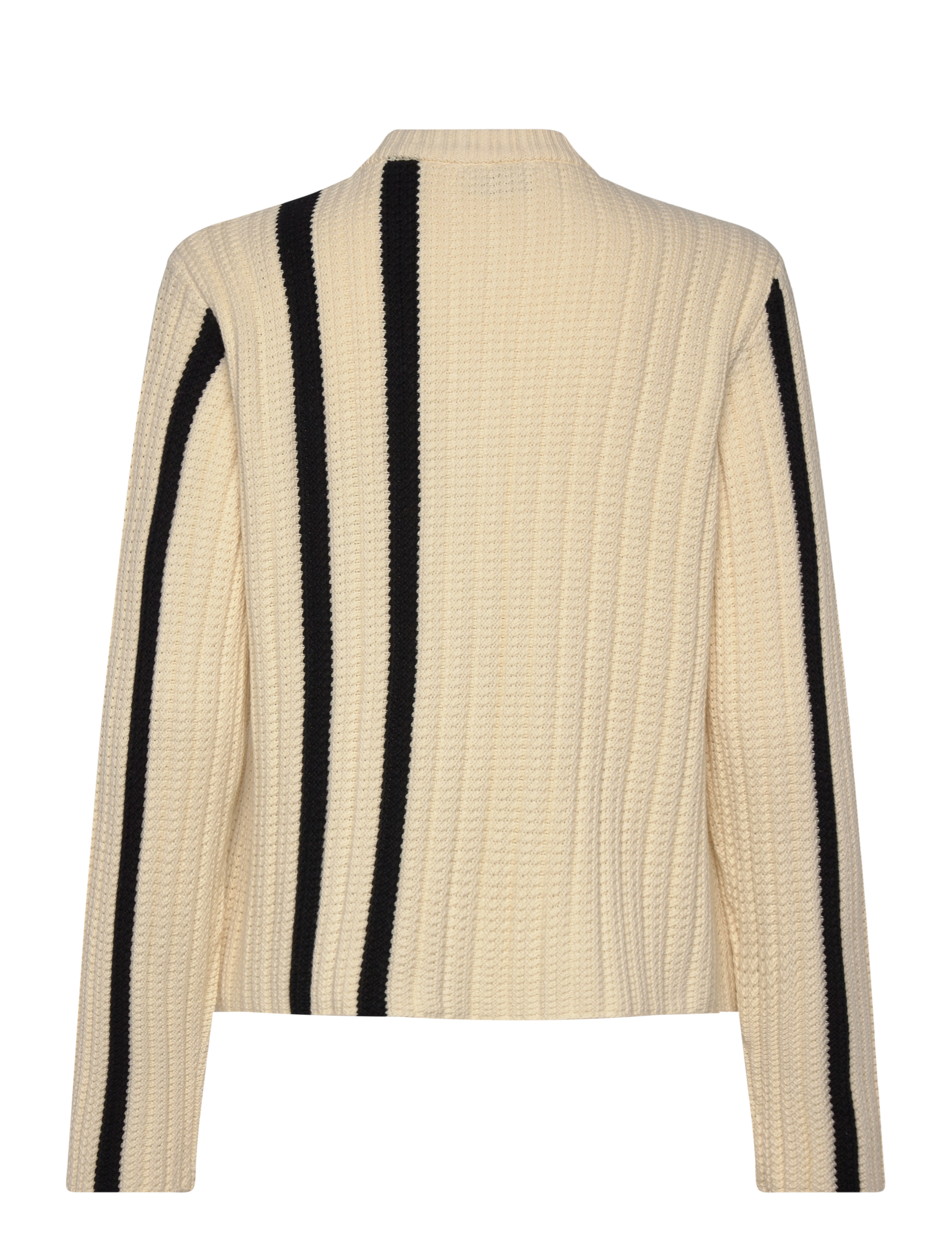 NORR - Stilla blocking knit cardigan - cardigans - off-white w. black detail - 1