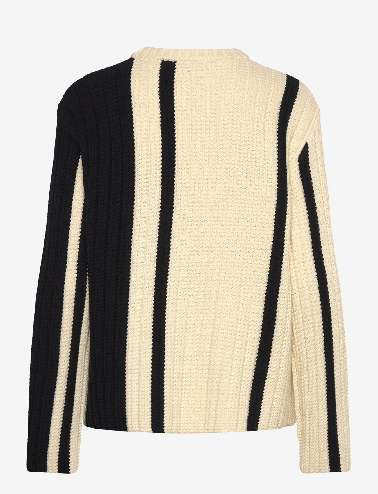 NORR - Stilla blocking knit top - efterårstøj - off-white w. black detail - 1