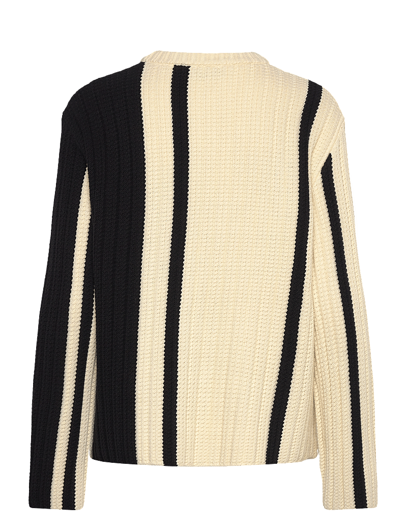 NORR - Stilla blocking knit top - sviitrid - off-white w. black detail - 2